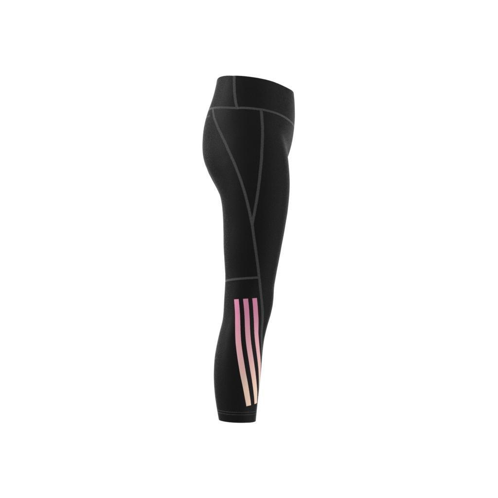 Kids Aeroready 3-Stripes High-Rise 7/8 Optime Pocket Leggings, Black, , large image number 7