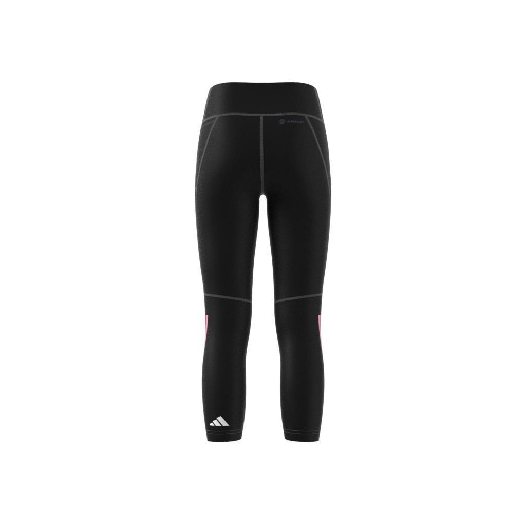 Kids Aeroready 3-Stripes High-Rise 7/8 Optime Pocket Leggings, Black, , large image number 9
