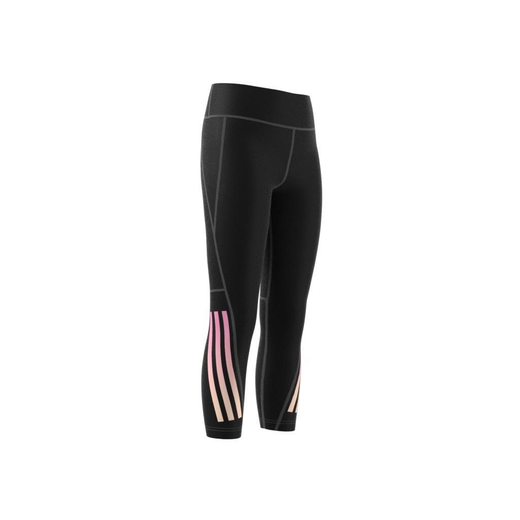 Kids Aeroready 3-Stripes High-Rise 7/8 Optime Pocket Leggings, Black, , large image number 10