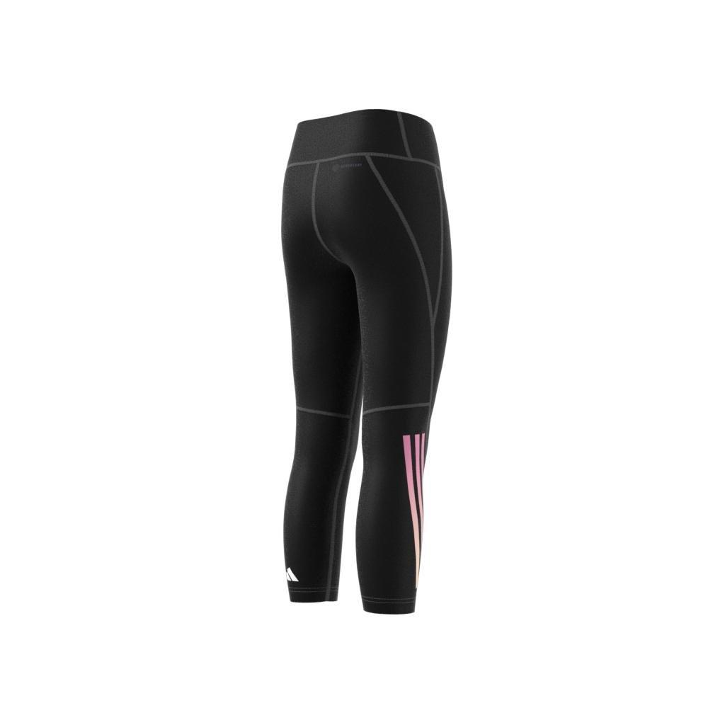 Kids Aeroready 3-Stripes High-Rise 7/8 Optime Pocket Leggings, Black, , large image number 11