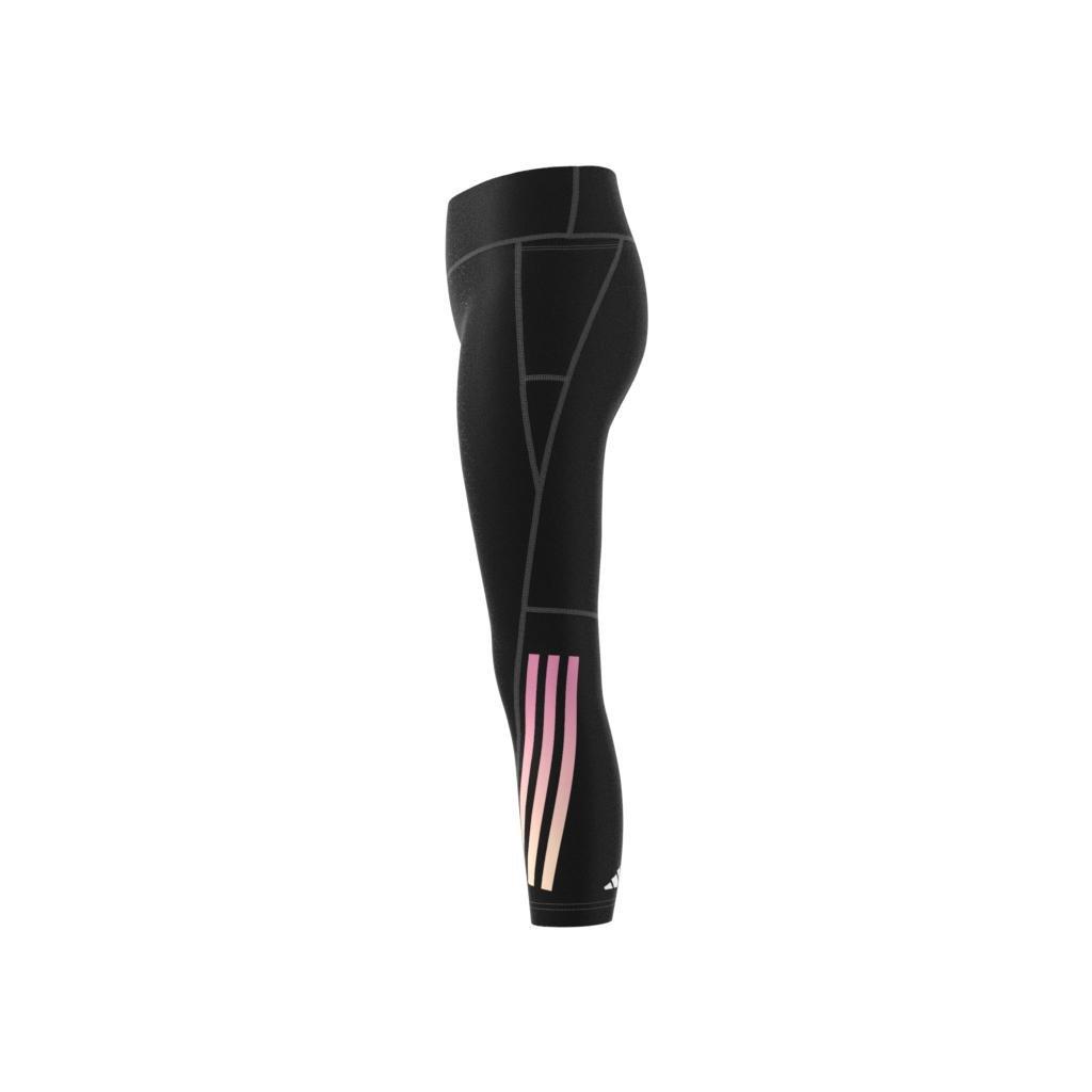 Kids Aeroready 3-Stripes High-Rise 7/8 Optime Pocket Leggings, Black, , large image number 12