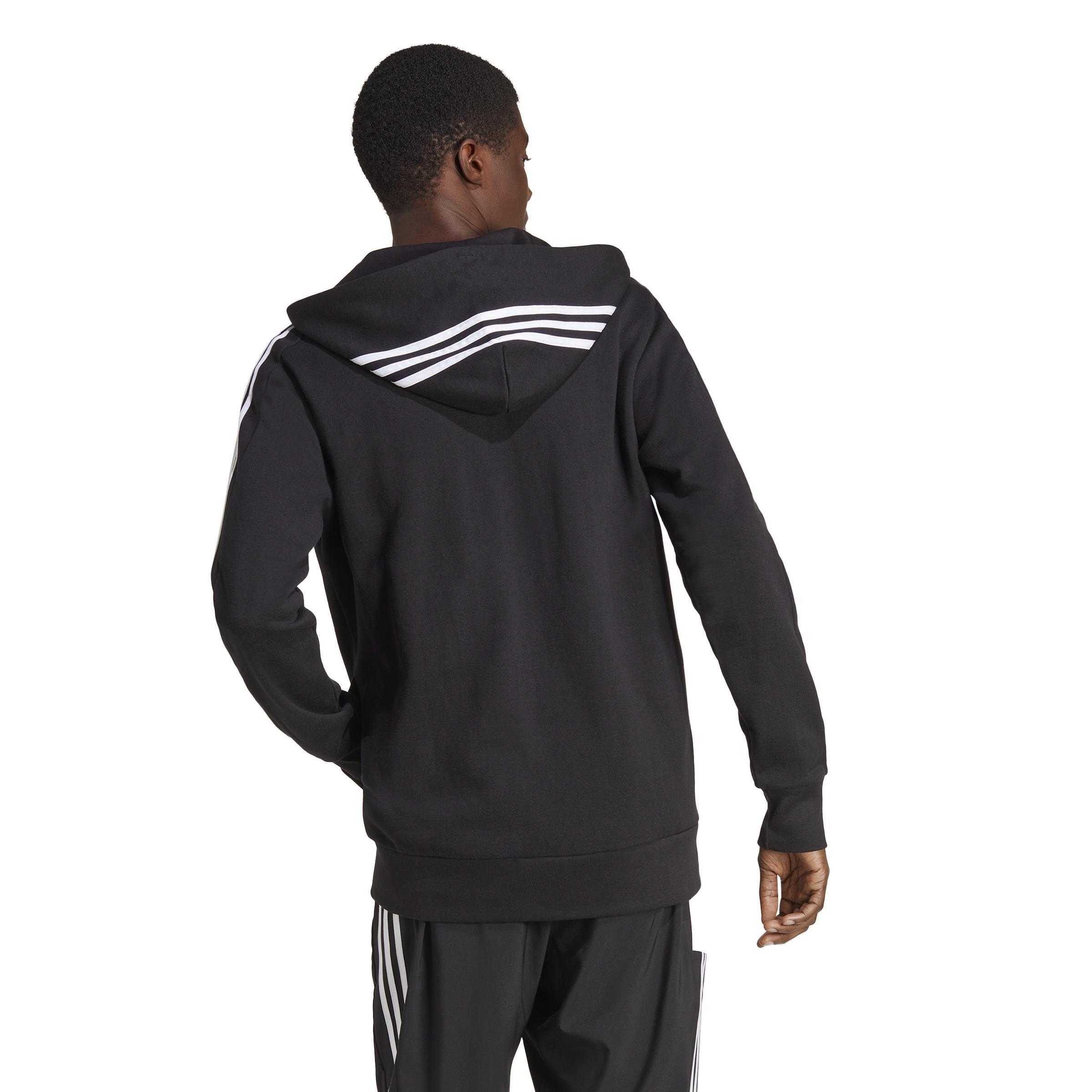 Essentials French Terry 3-Stripes Full-Zip Hoodie, Black, , large image number 3