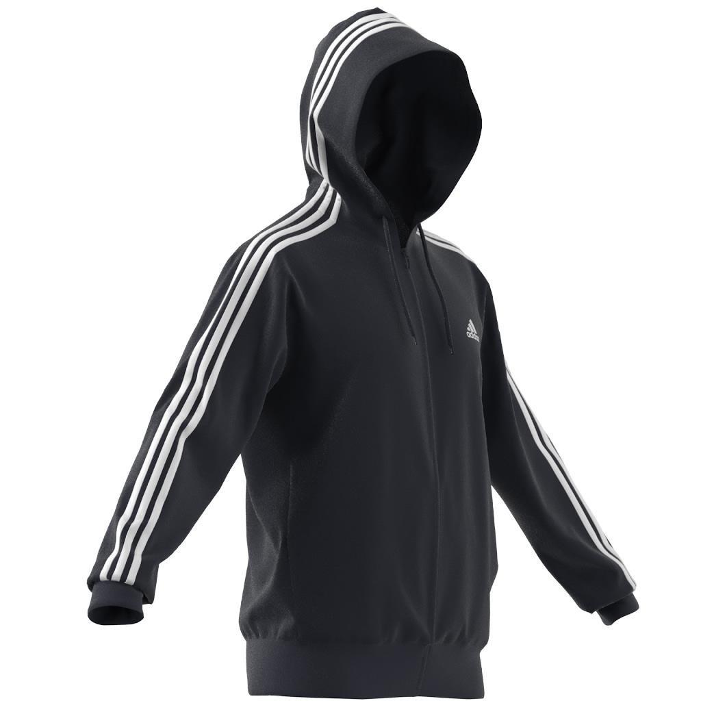 Essentials French Terry 3-Stripes Full-Zip Hoodie, Blue, A901_ONE, large image number 5