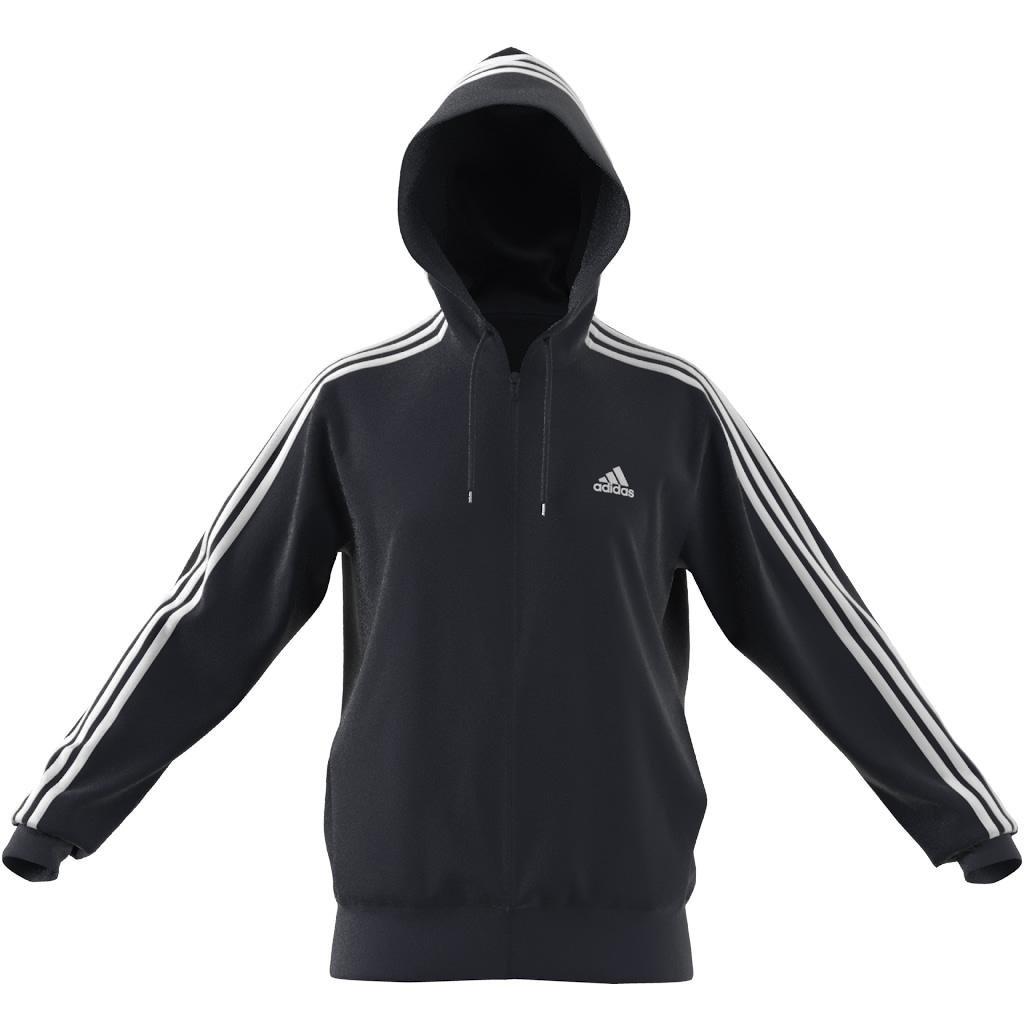 Essentials French Terry 3-Stripes Full-Zip Hoodie, Blue, A901_ONE, large image number 6