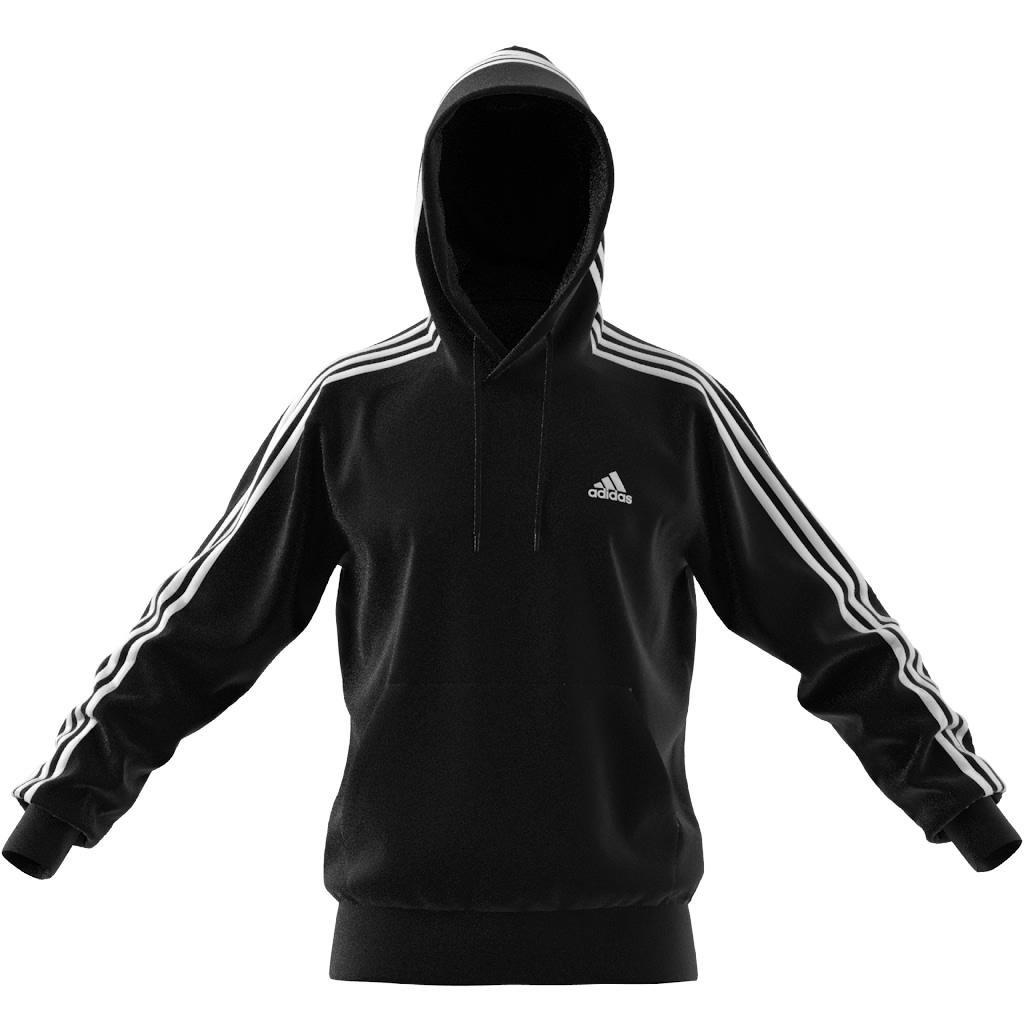 Essentials French Terry 3-Stripes Hoodie, Black, A901_ONE, large image number 2