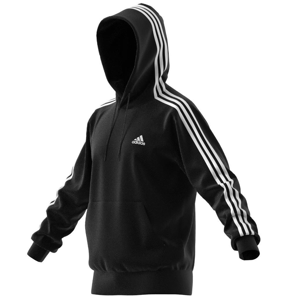 Essentials French Terry 3-Stripes Hoodie, Black, , large image number 4