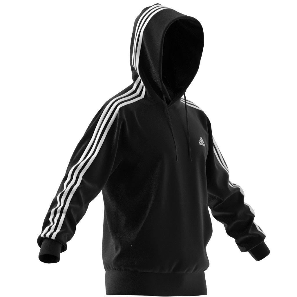 Essentials French Terry 3-Stripes Hoodie, Black, , large image number 8