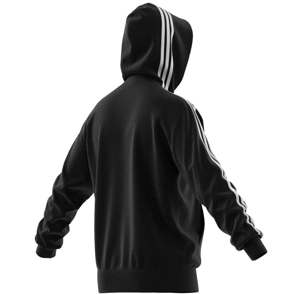 Essentials French Terry 3-Stripes Hoodie, Black, , large image number 9