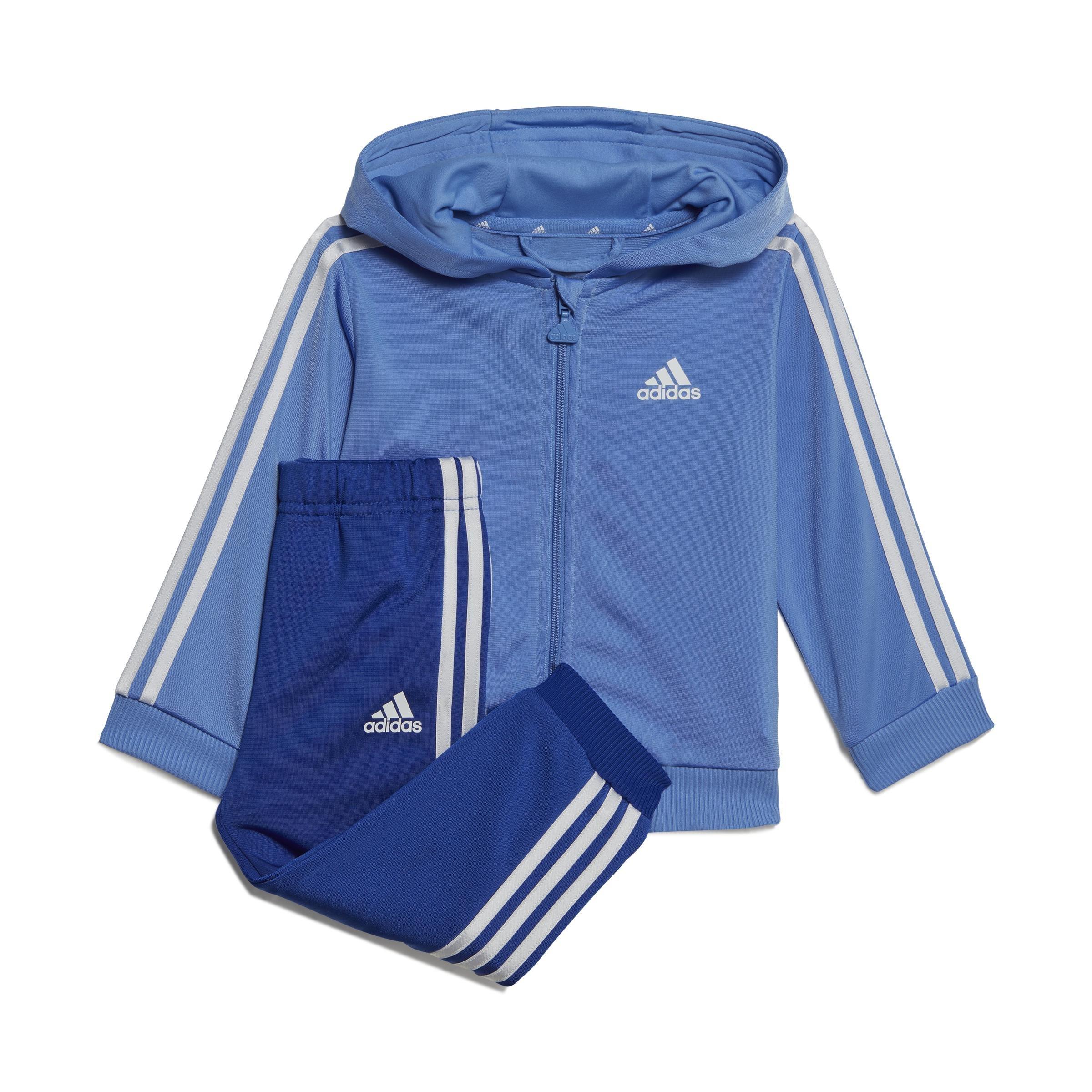 Kids Unisex Essentials Shiny Hooded Tracksuit, Blue, A901_ONE, large image number 0