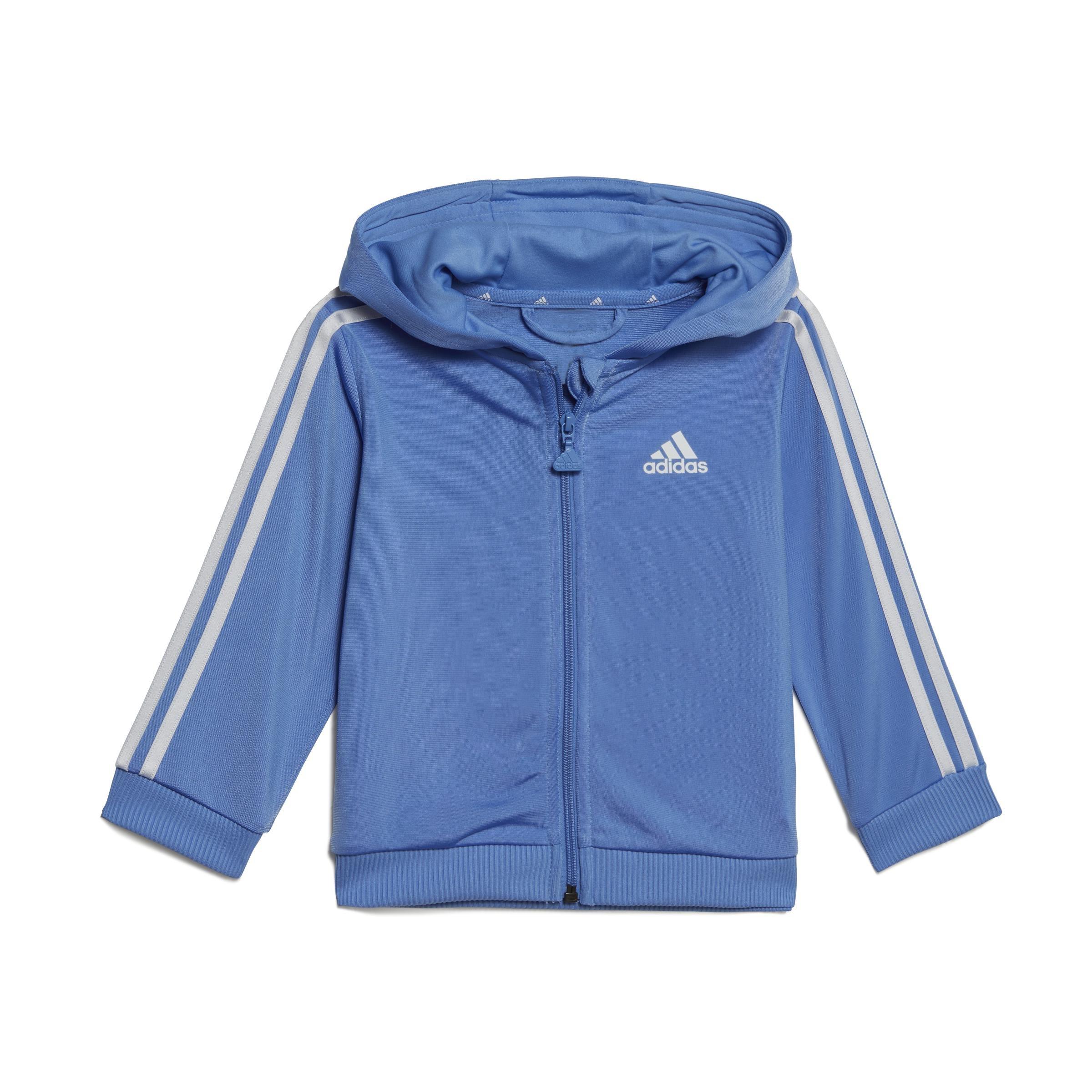 Kids Unisex Essentials Shiny Hooded Tracksuit, Blue, A901_ONE, large image number 7