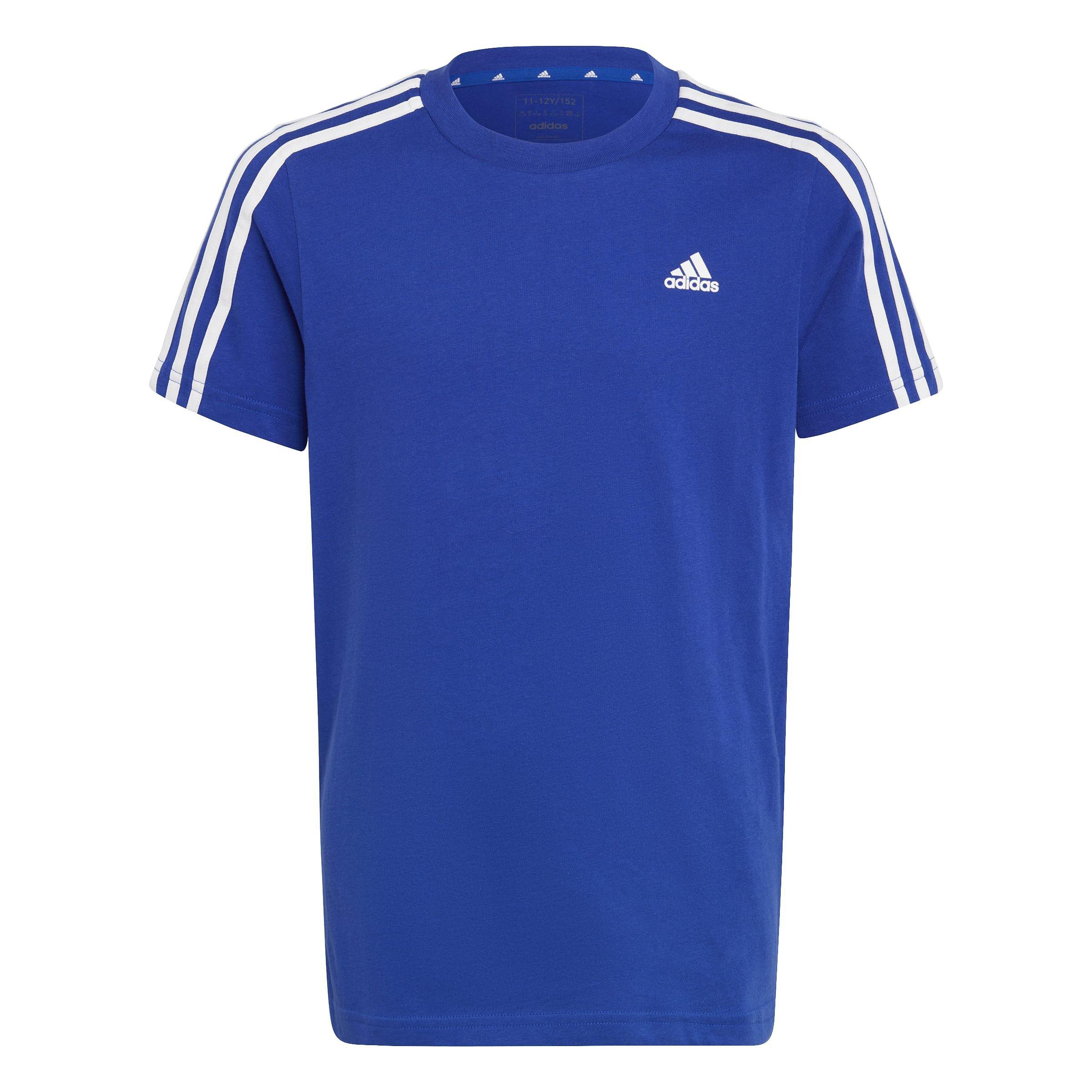 Kids Unisex Essentials 3-Stripes Cotton T-Shirt, Blue, A901_ONE, medium