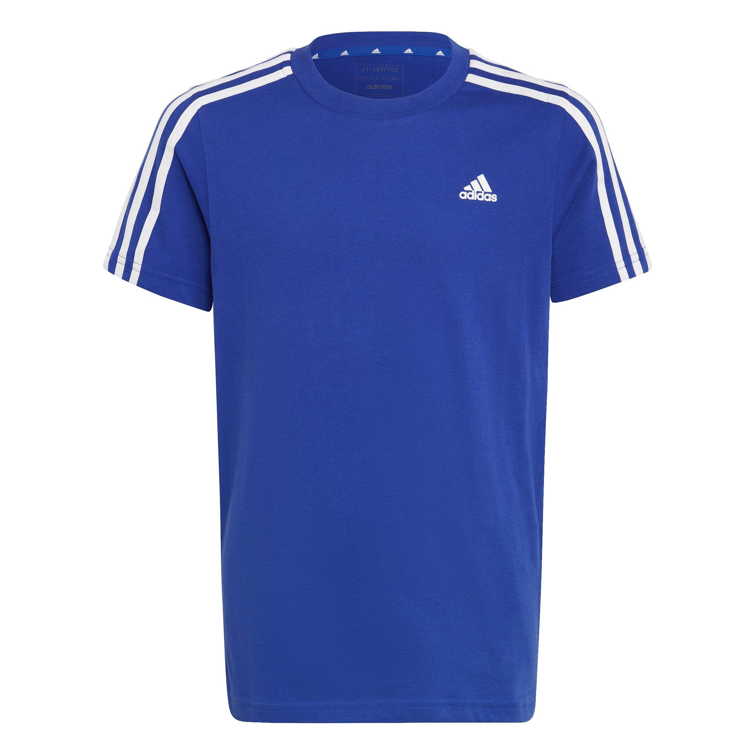 Kids Unisex Essentials 3-Stripes Cotton T-Shirt, Blue, A901_ONE, medium