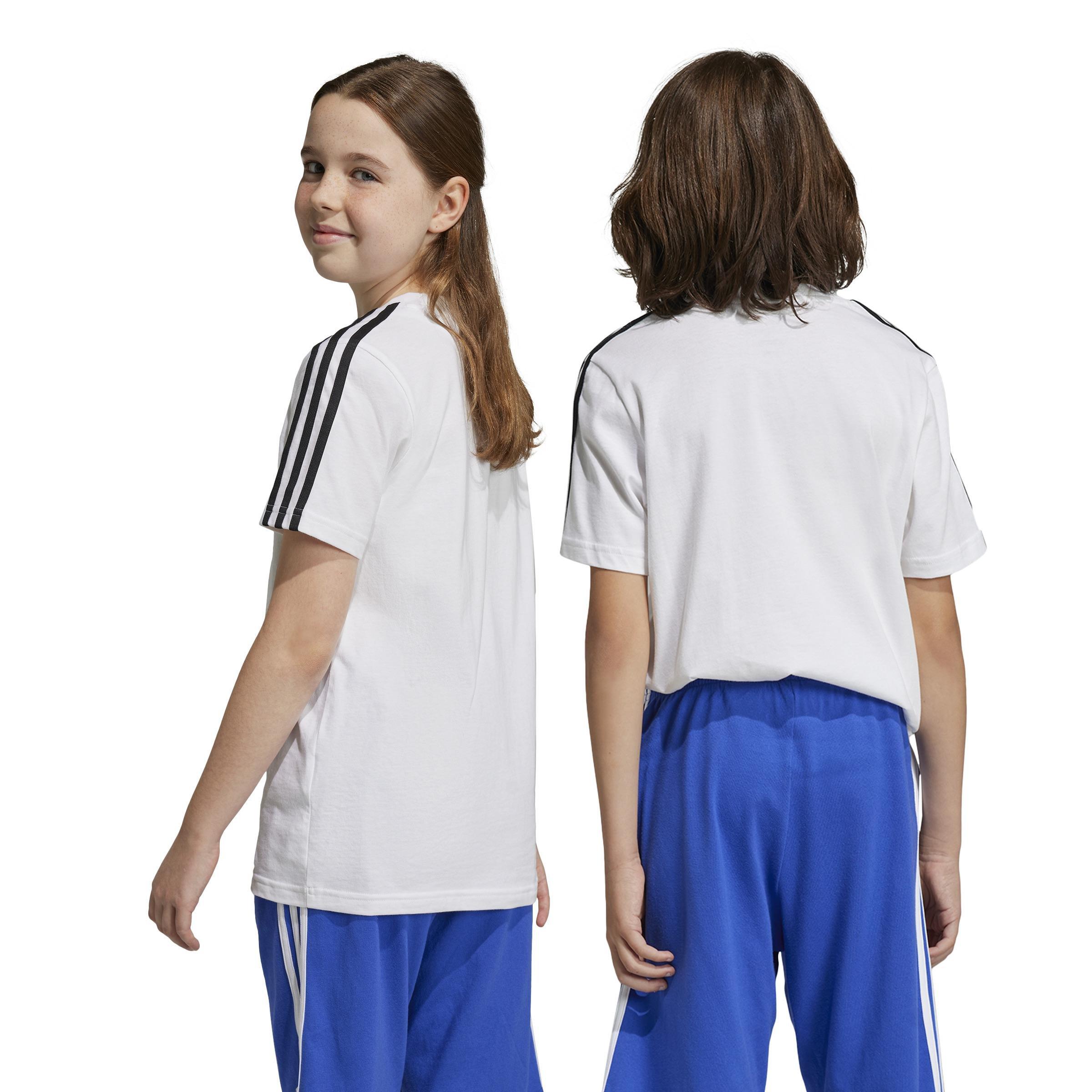 Unisex Kids Essentials 3-Stripes Cotton T-Shirt, White, A901_ONE, large image number 2