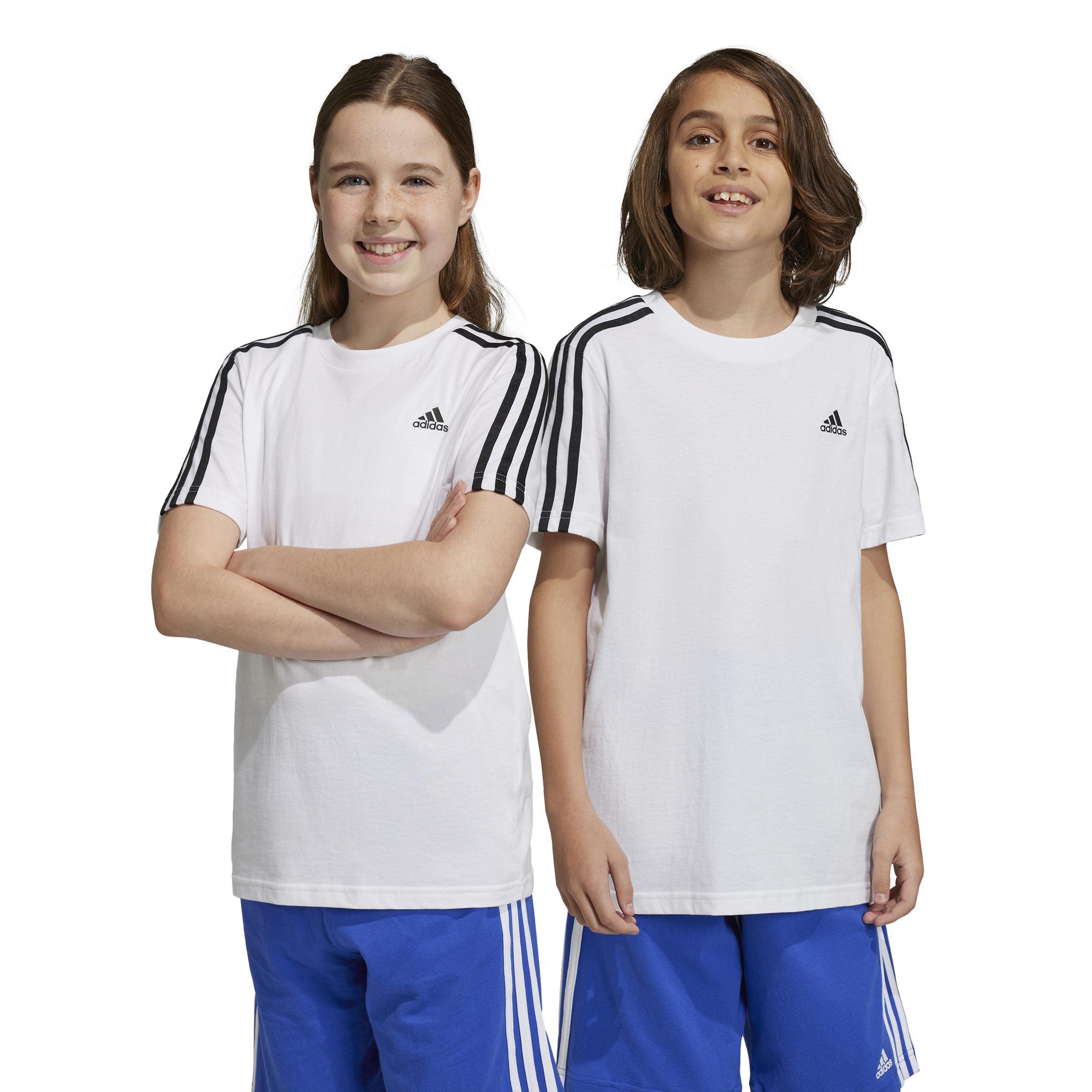 Unisex Kids Essentials 3-Stripes Cotton T-Shirt, White, A901_ONE, large image number 8
