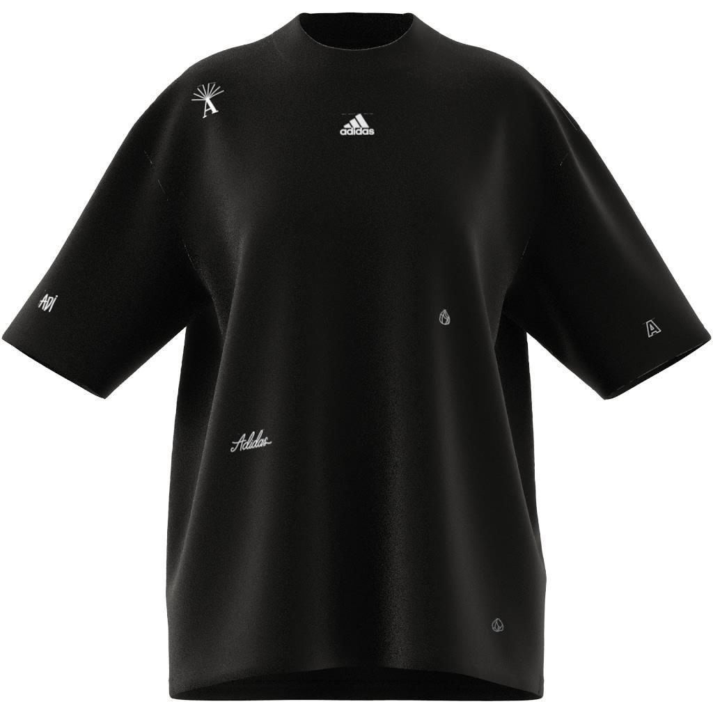 Boyfriend T-Shirt with Healing Crystals Inspired Graphics, Black, A901_ONE, large image number 3