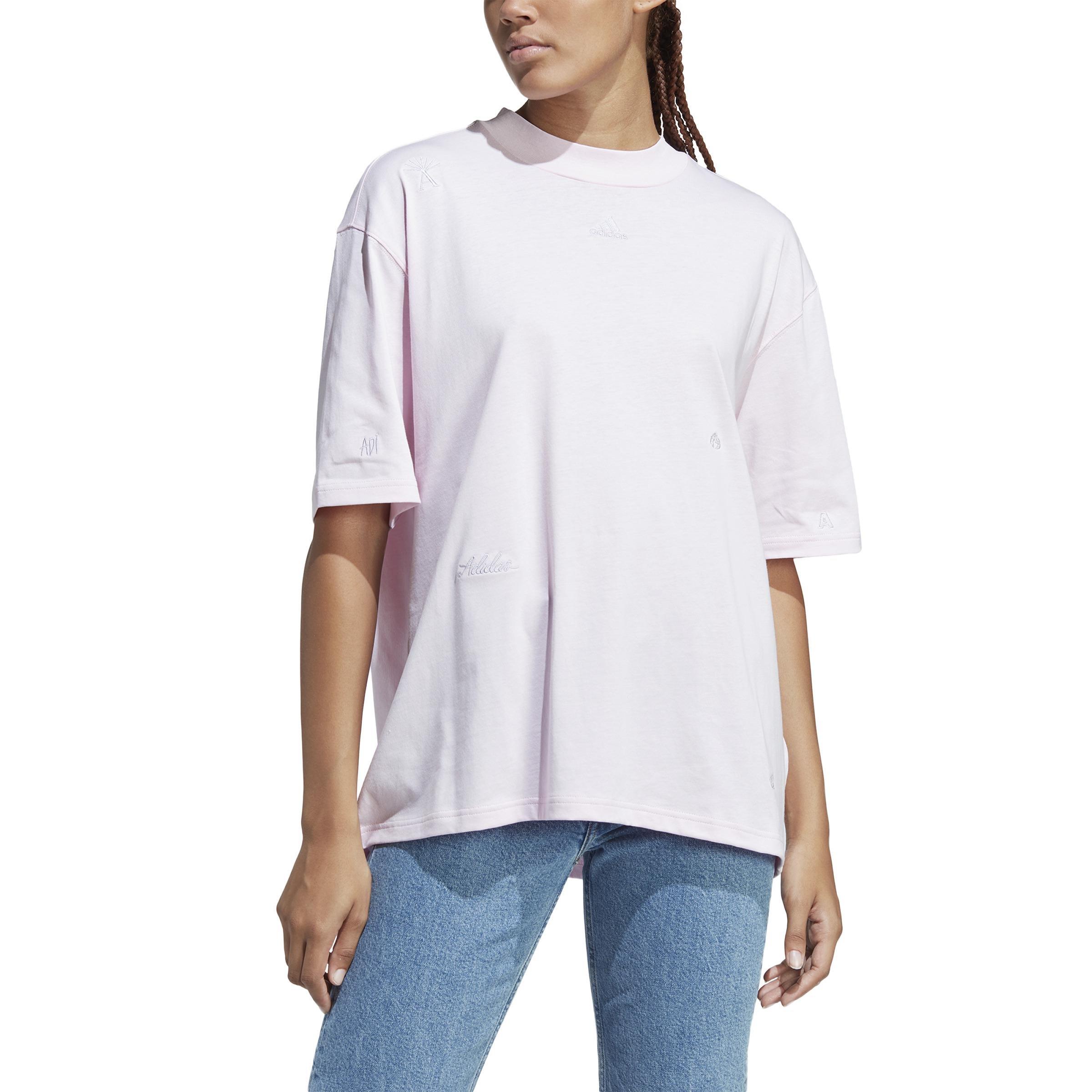 Boyfriend T-Shirt with Healing Crystals Inspired Graphics, Pink, A901_ONE, large image number 0