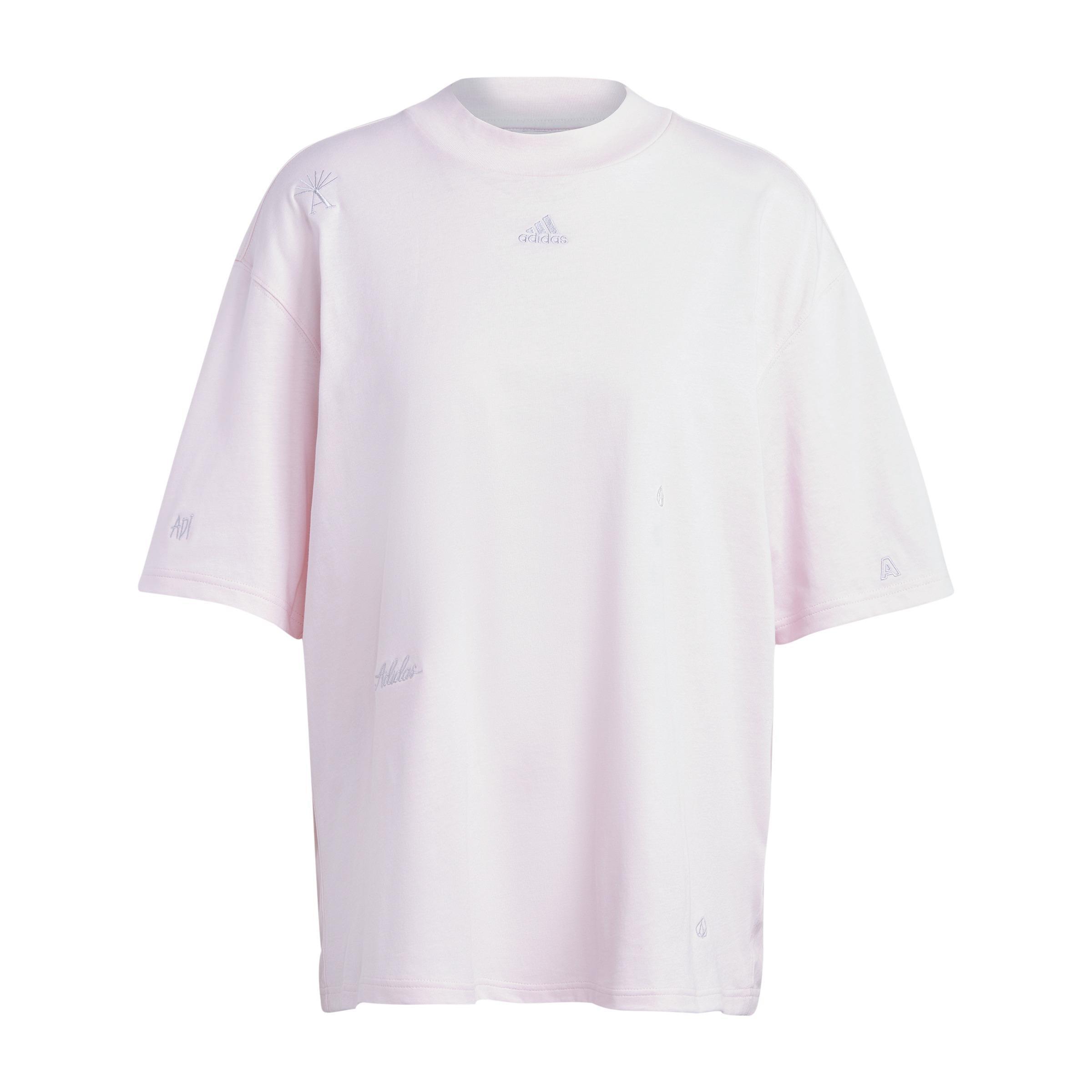 Boyfriend T-Shirt with Healing Crystals Inspired Graphics, Pink, A901_ONE, large image number 1