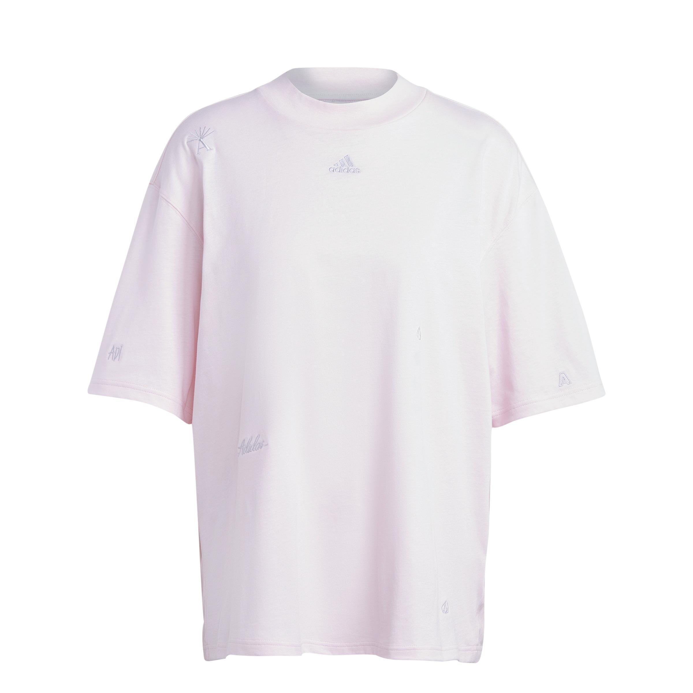 Boyfriend T-Shirt with Healing Crystals Inspired Graphics, Pink, A901_ONE, large image number 2