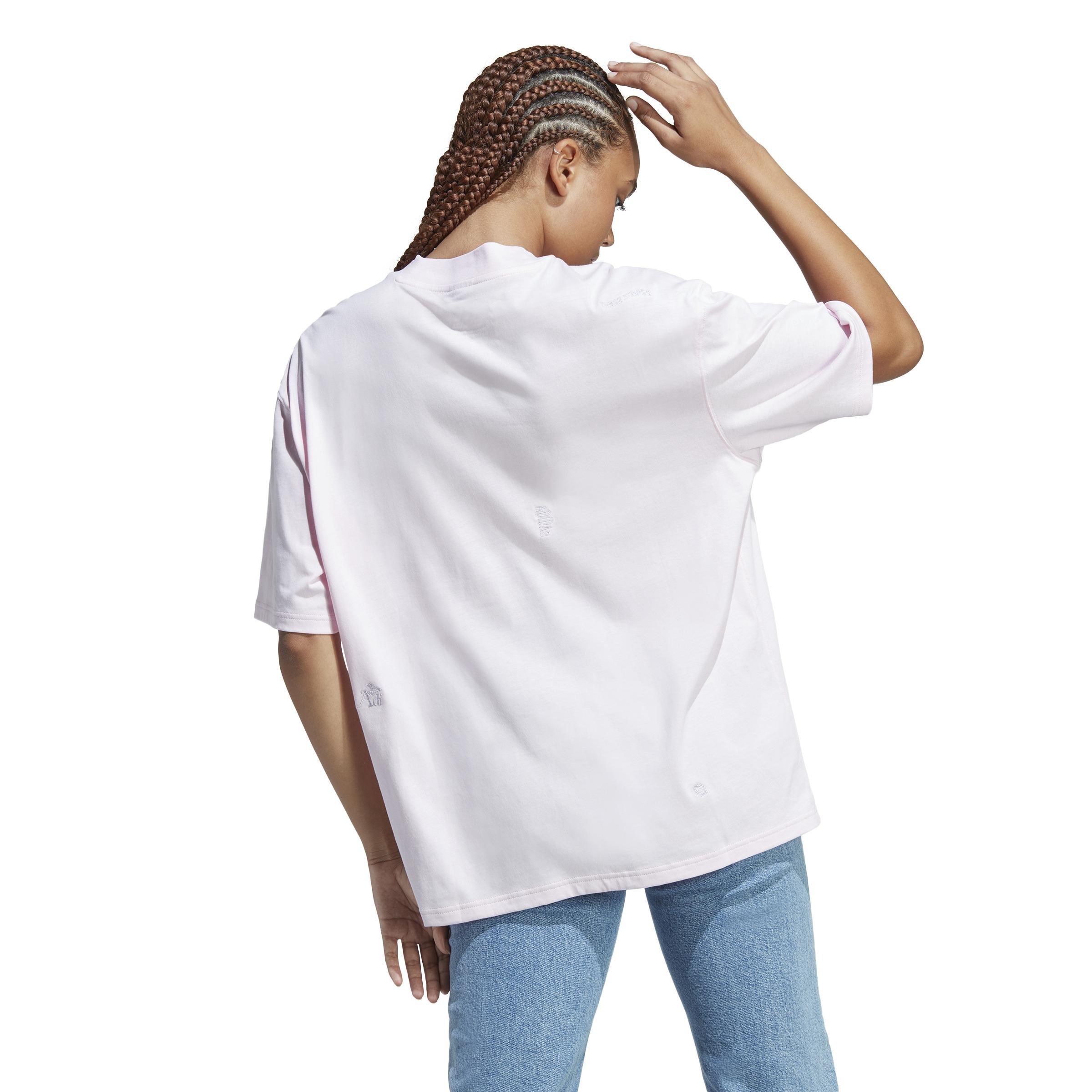 Boyfriend T-Shirt with Healing Crystals Inspired Graphics, Pink, A901_ONE, large image number 3