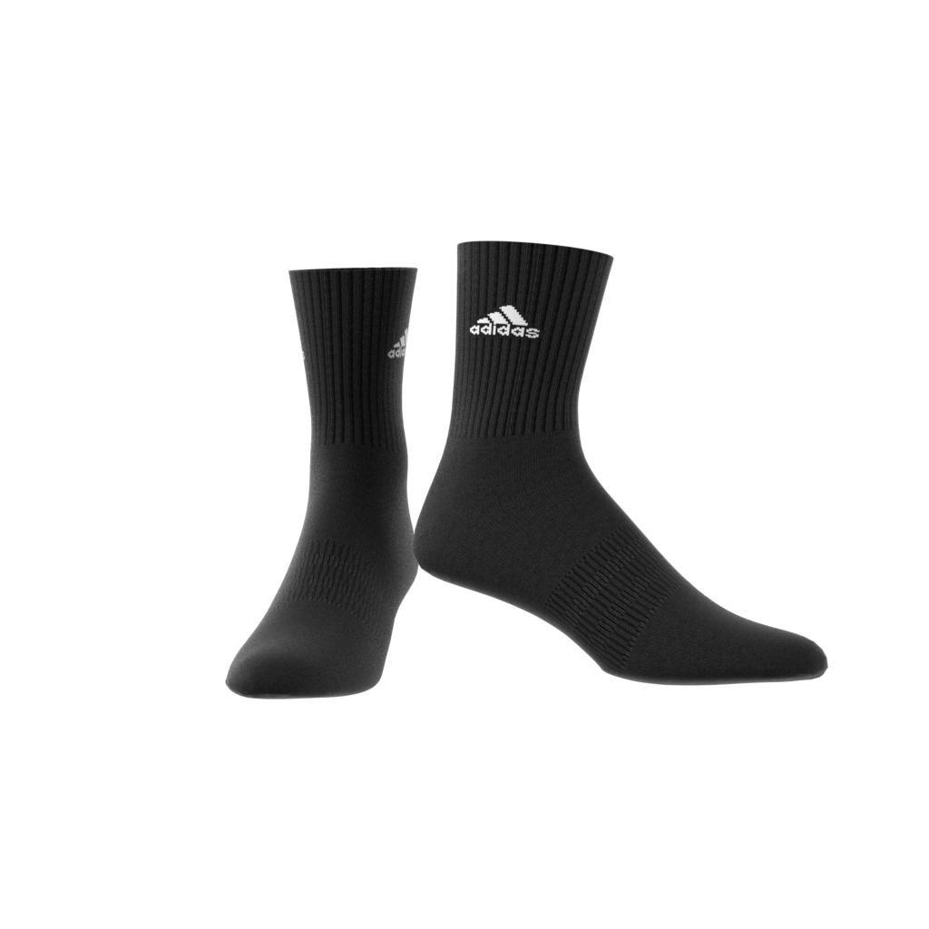 Unisex Cushioned Sportswear Crew Socks, Black, A901_ONE, large image number 0