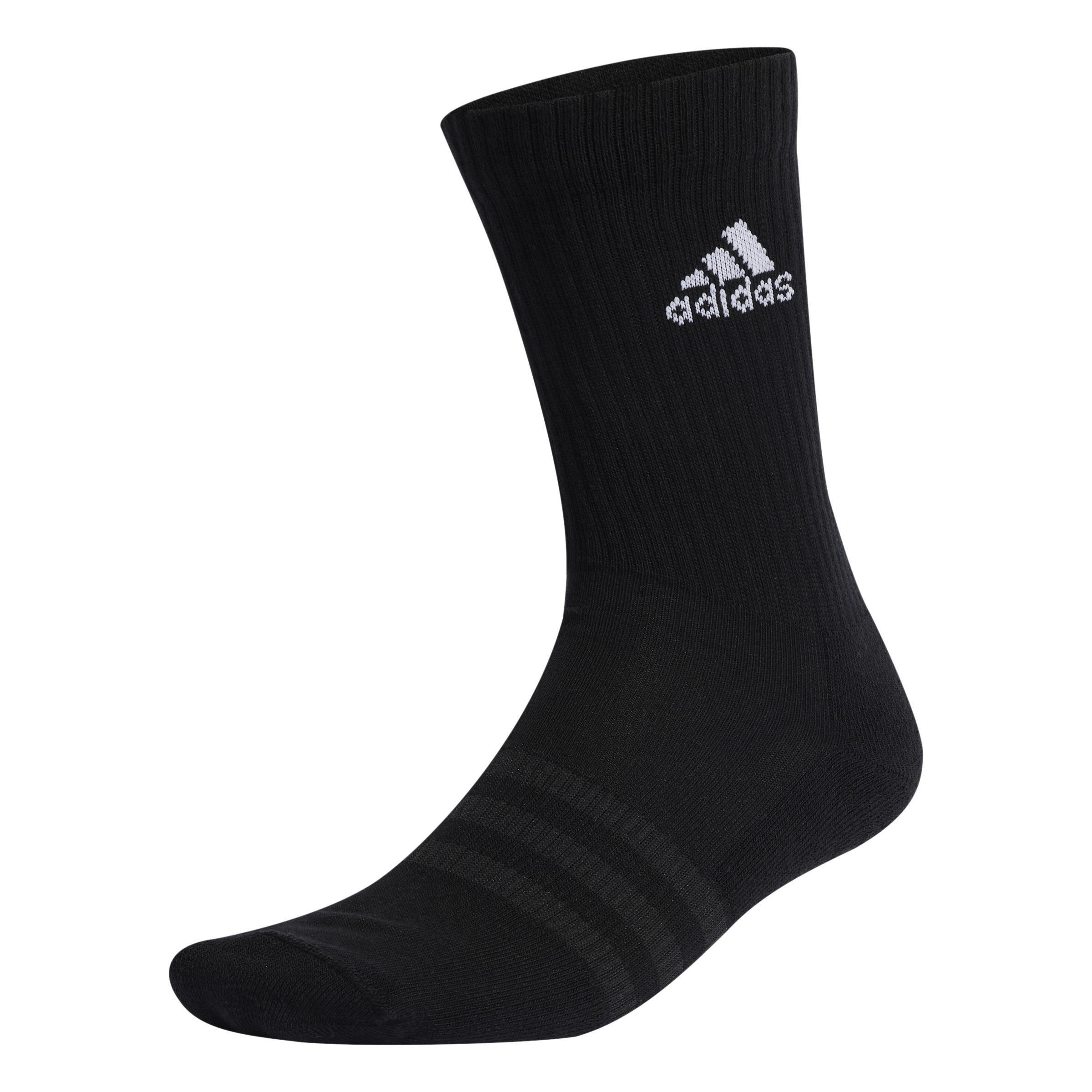 Unisex Cushioned Sportswear Crew Socks, Black, A901_ONE, large image number 1