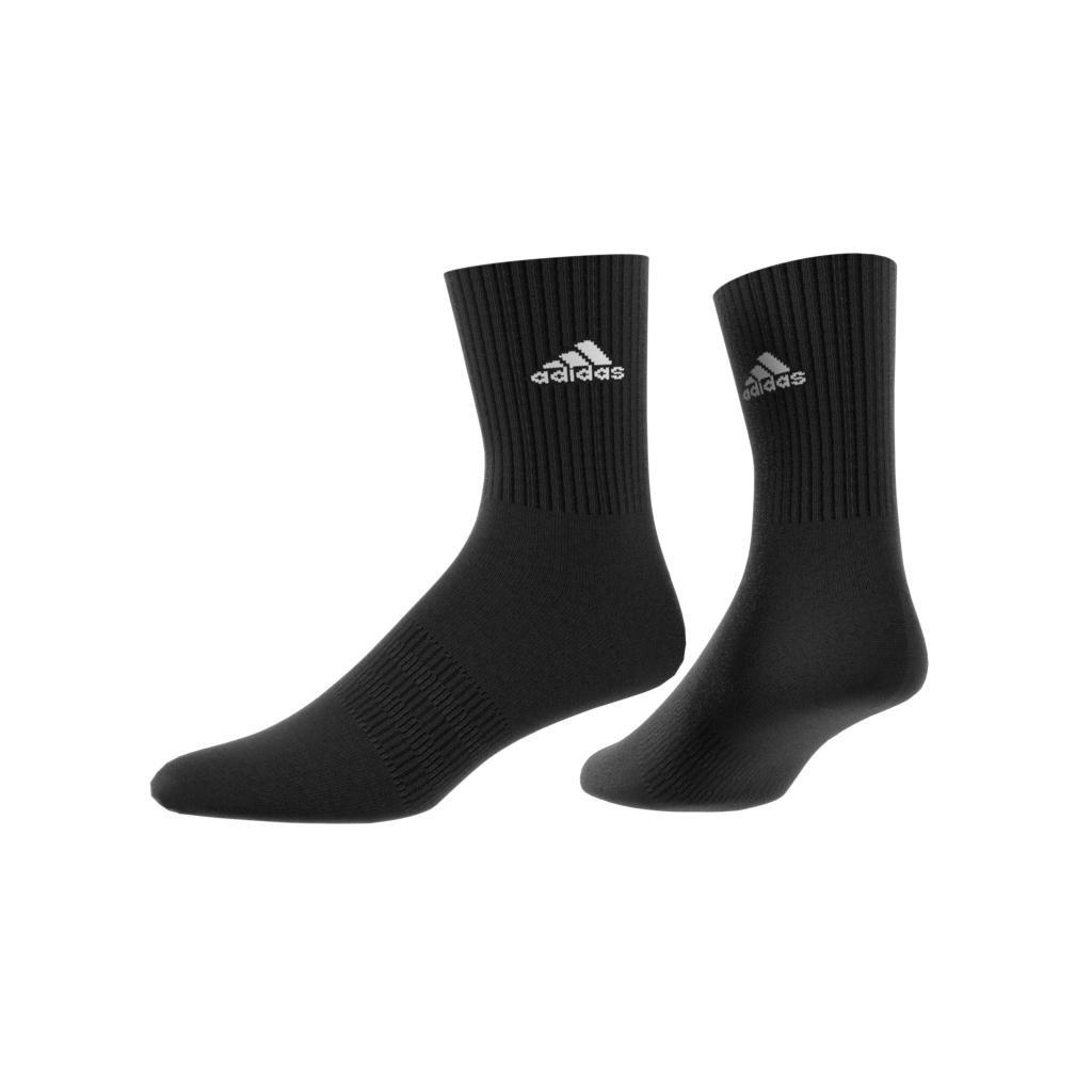 Unisex Cushioned Sportswear Crew Socks, Black, A901_ONE, large image number 2