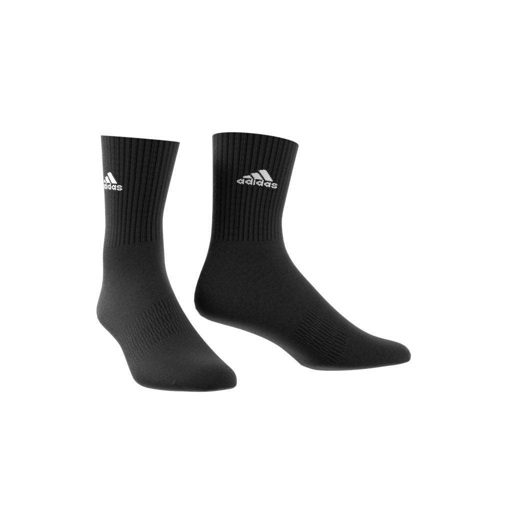 Unisex Cushioned Sportswear Crew Socks, Black, A901_ONE, large image number 3