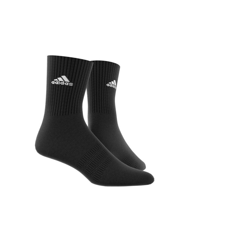 Unisex Cushioned Sportswear Crew Socks, Black, A901_ONE, large image number 4