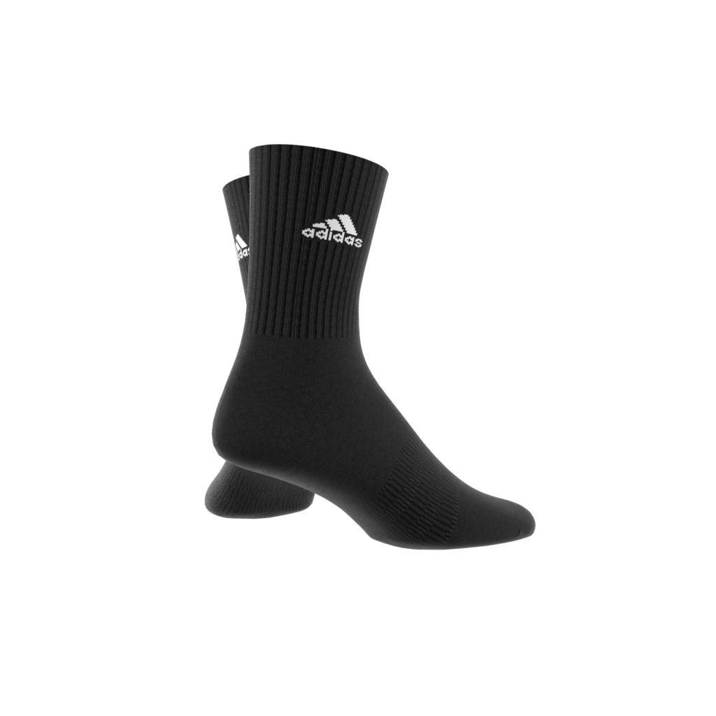 Unisex Cushioned Sportswear Crew Socks, Black, A901_ONE, large image number 5