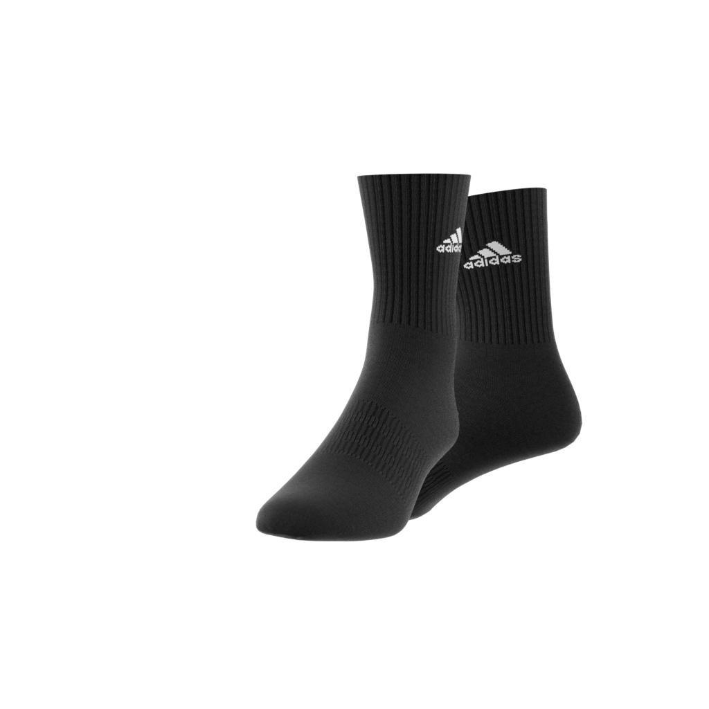 Unisex Cushioned Sportswear Crew Socks, Black, A901_ONE, large image number 6