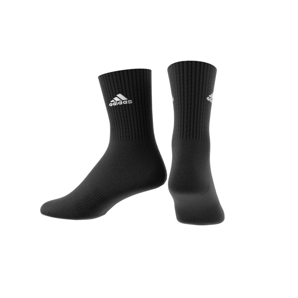 Unisex Cushioned Sportswear Crew Socks, Black, A901_ONE, large image number 7