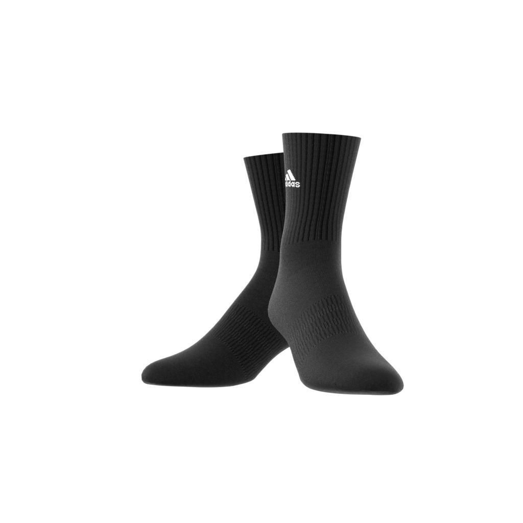 Unisex Cushioned Sportswear Crew Socks, Black, A901_ONE, large image number 8