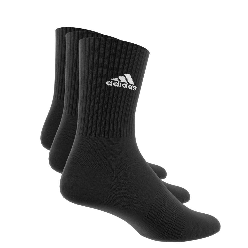 Unisex Cushioned Crew Socks 3 Pairs, Black, A901_ONE, large image number 4