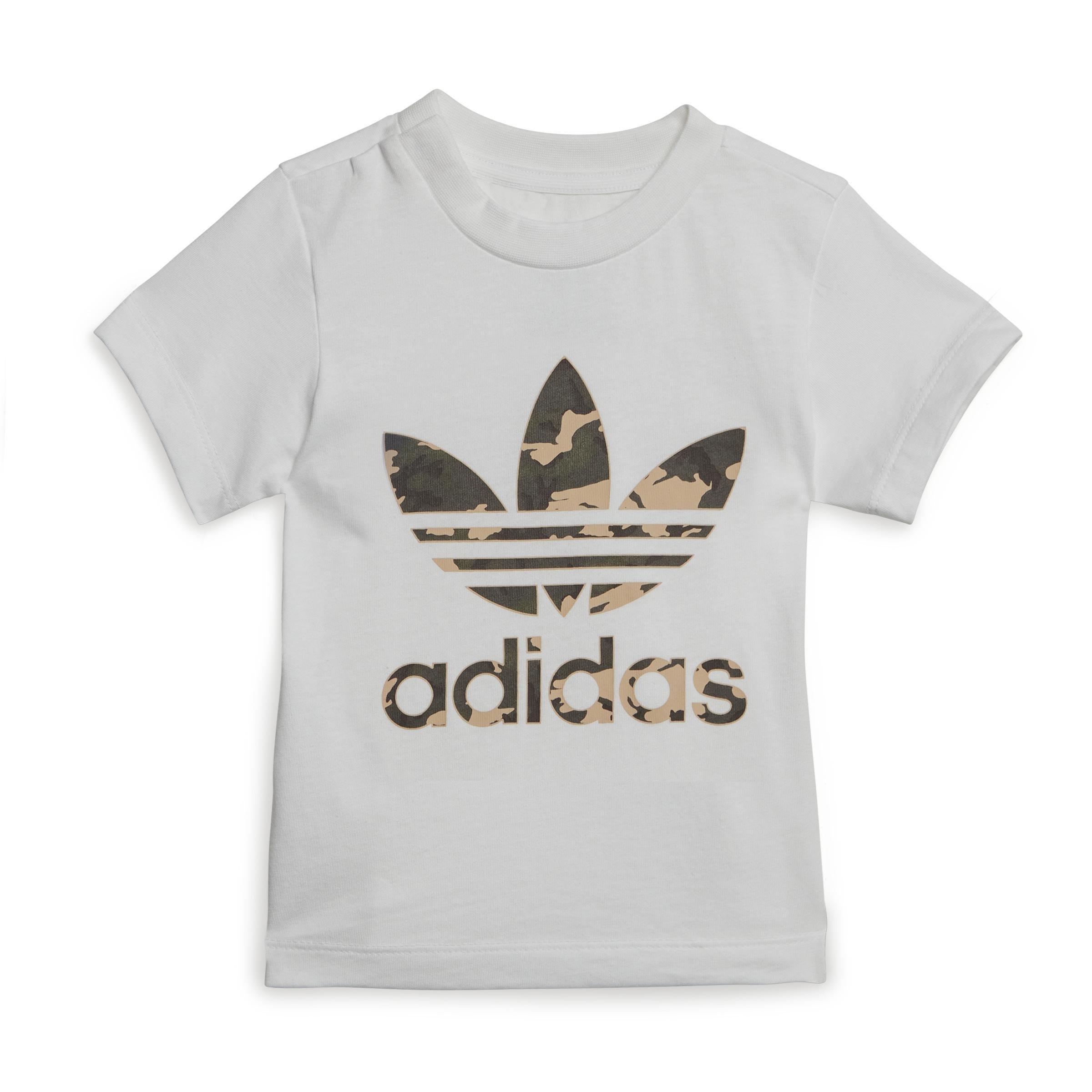 Unisex Kids Camo Tee And Shorts Set, White, , large image number 14