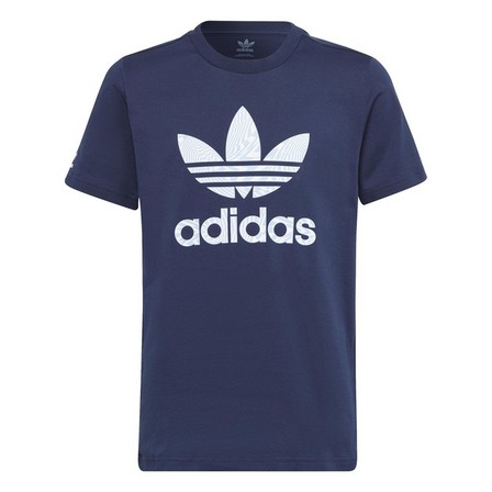 Kids Unisex Adidas Rekive T-Shirt, Navy, A901_ONE, large image number 1