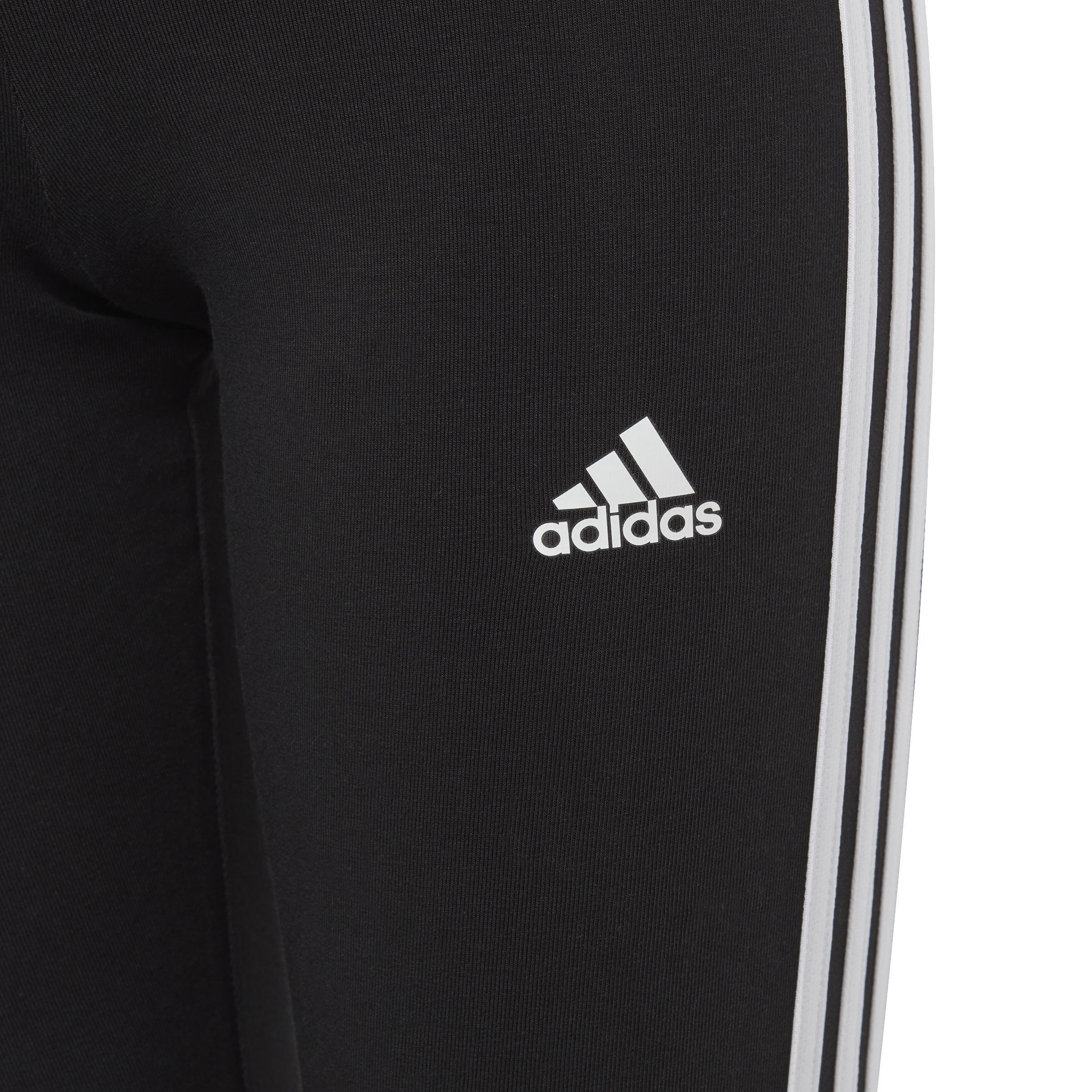 Kids Essentials 3-Stripes Cotton Leggings, Black, A901_ONE, large image number 3