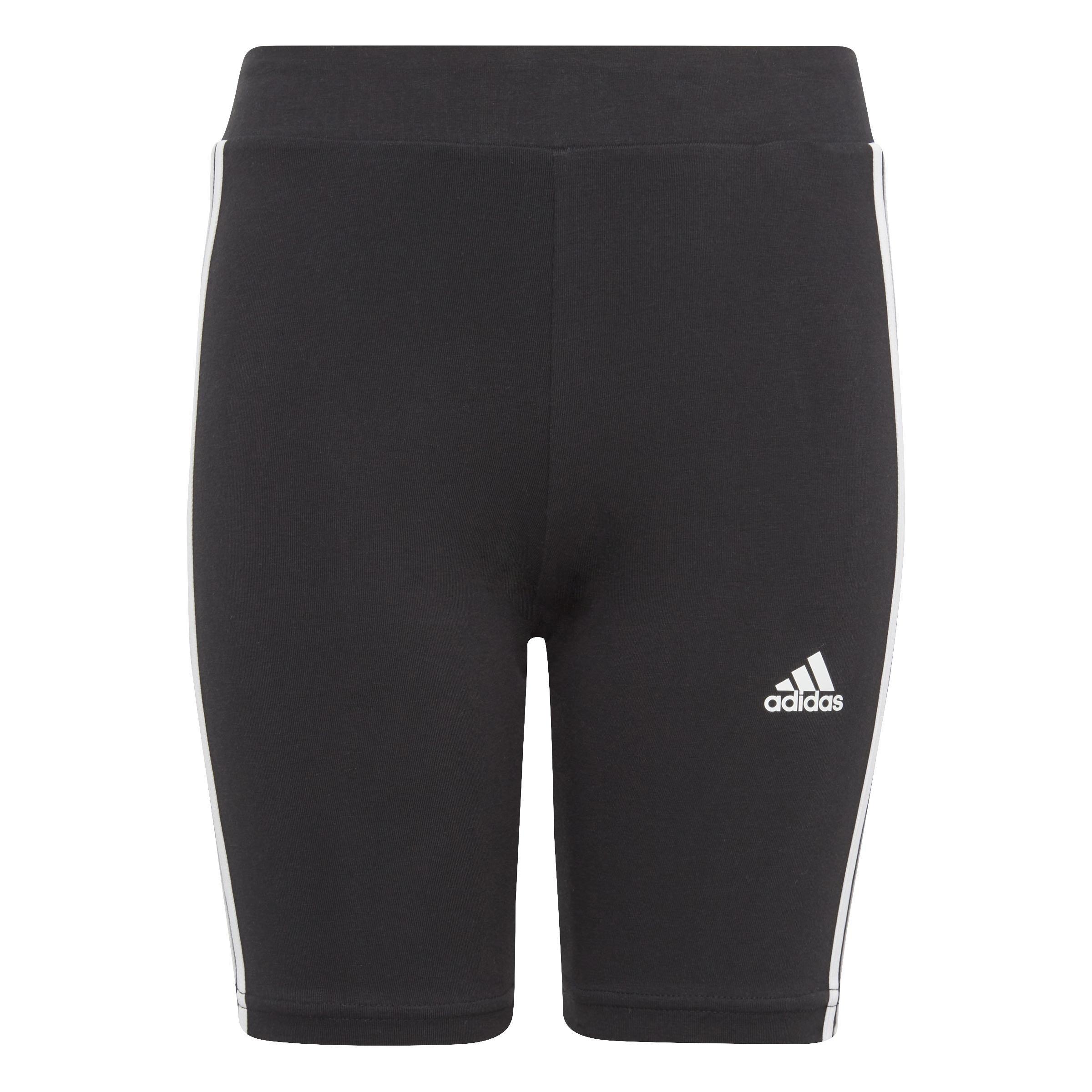 Kids Essentials 3-Stripes Cotton Bike Tights, Black, A901_ONE, large image number 0