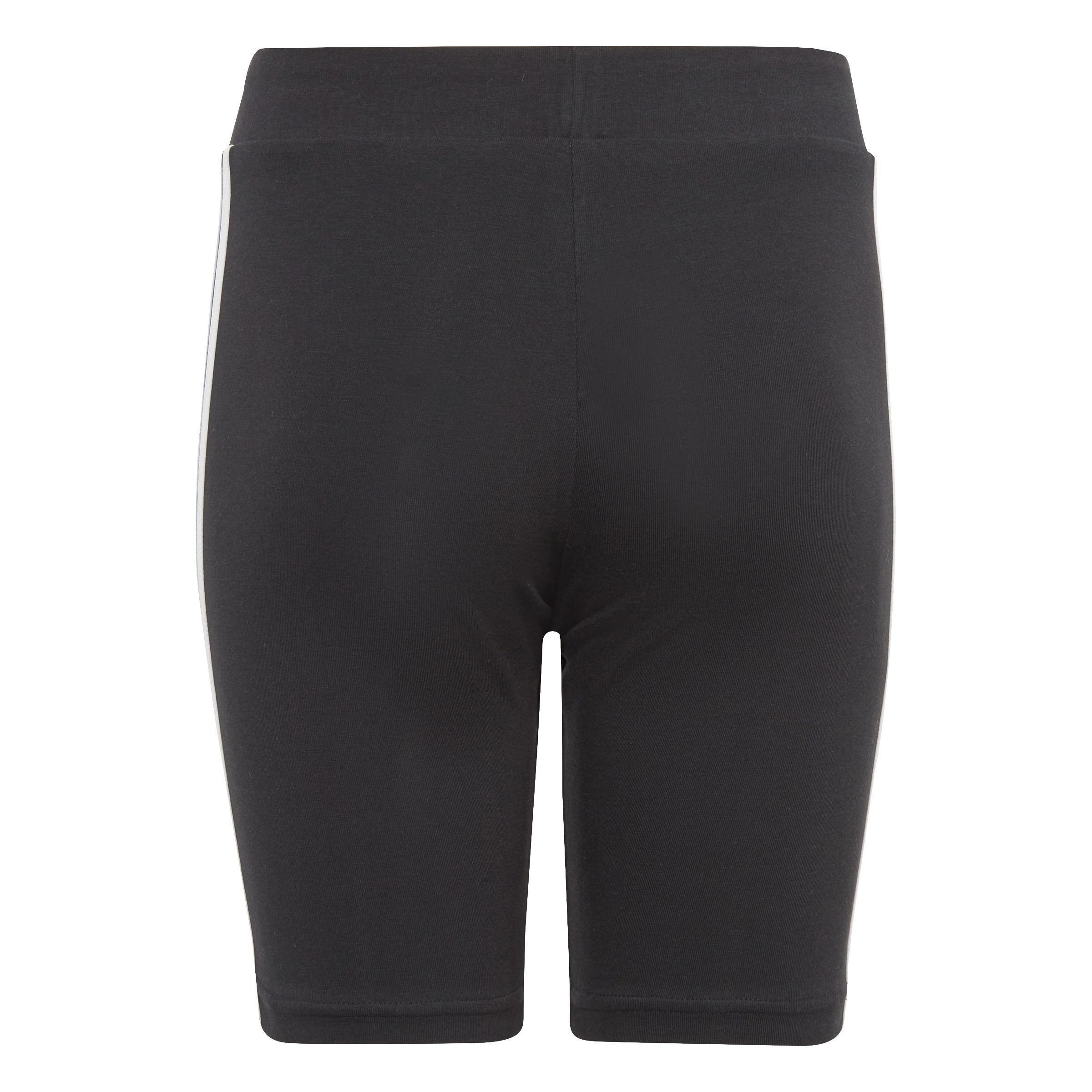 Kids Essentials 3-Stripes Cotton Bike Tights, Black, A901_ONE, large image number 2