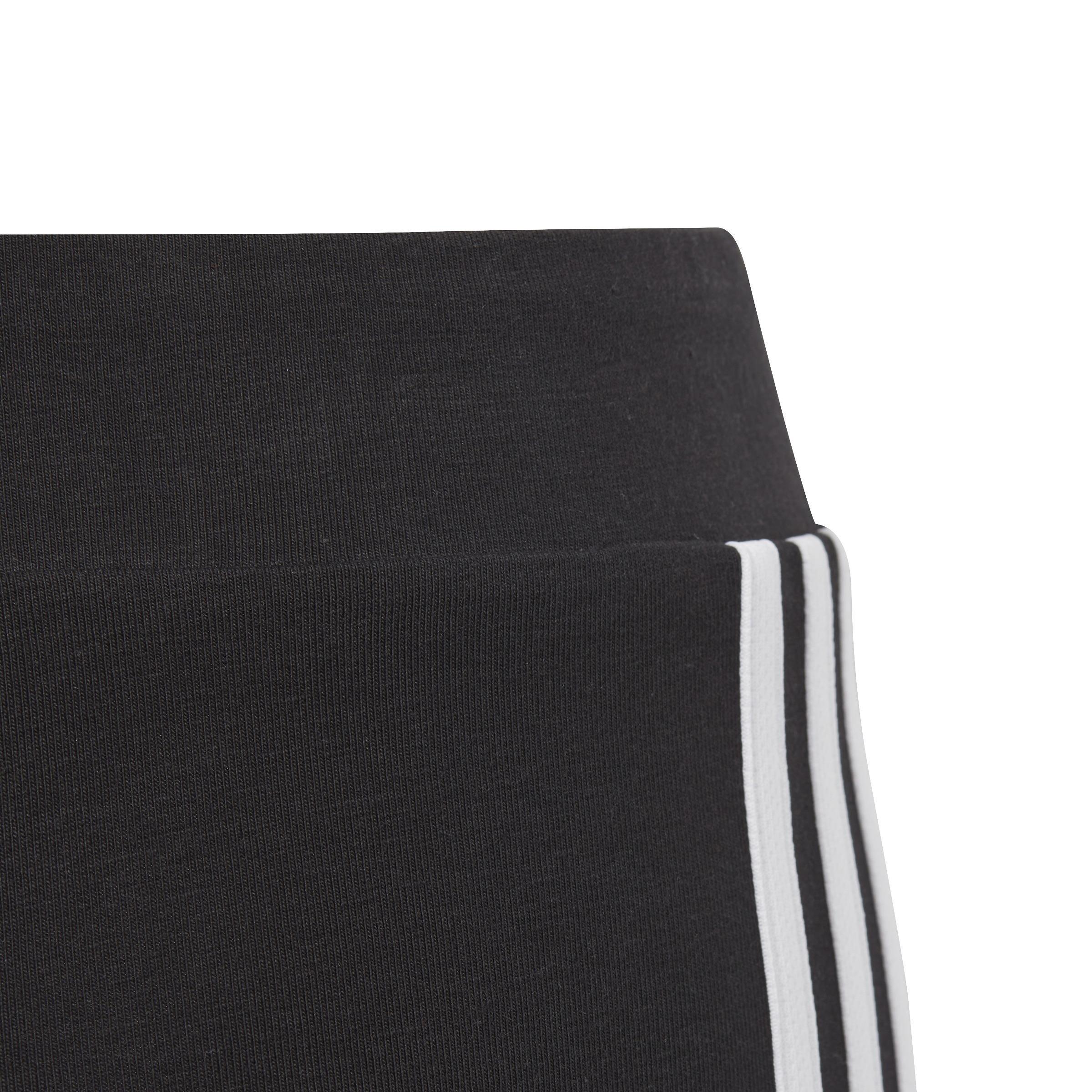 Kids Essentials 3-Stripes Cotton Bike Tights, Black, A901_ONE, large image number 4