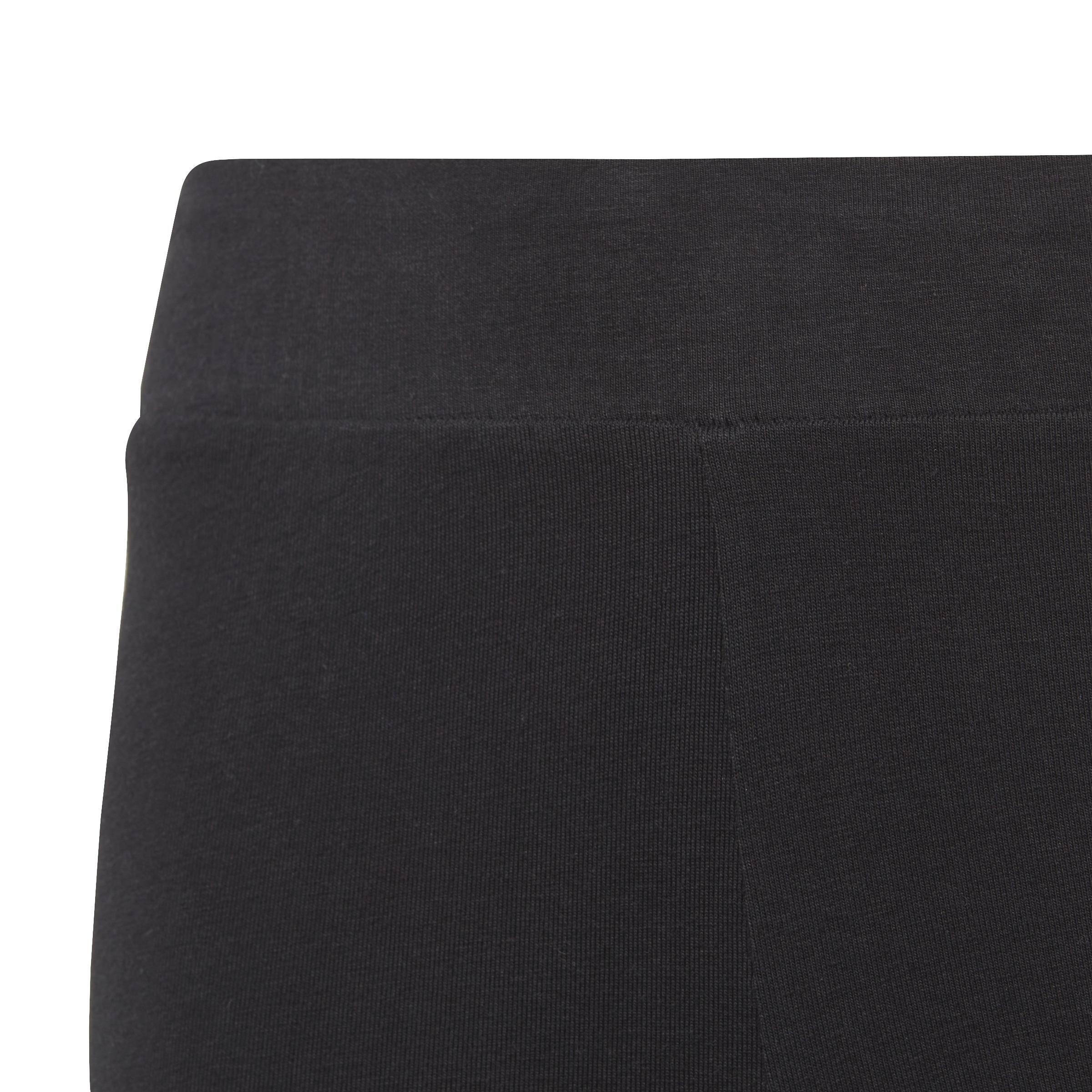 Kids Essentials 3-Stripes Cotton Bike Tights, Black, A901_ONE, large image number 5