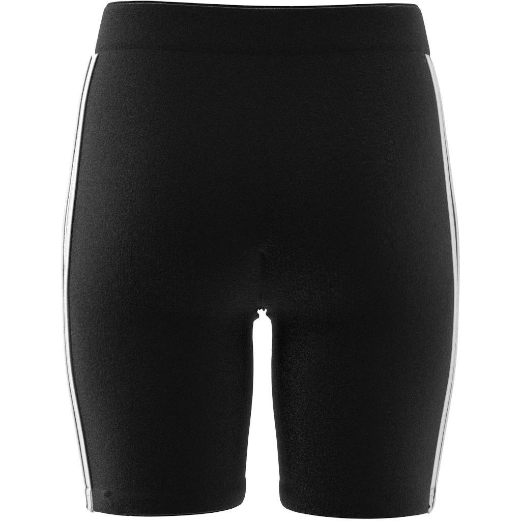 Kids Essentials 3-Stripes Cotton Bike Tights, Black, A901_ONE, large image number 10