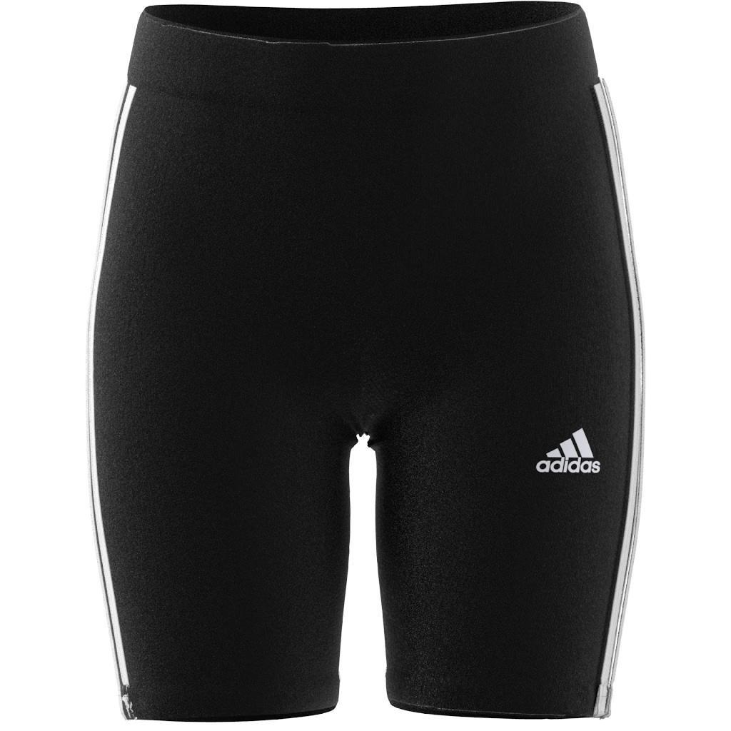 Kids Essentials 3-Stripes Cotton Bike Tights, Black, A901_ONE, large image number 12