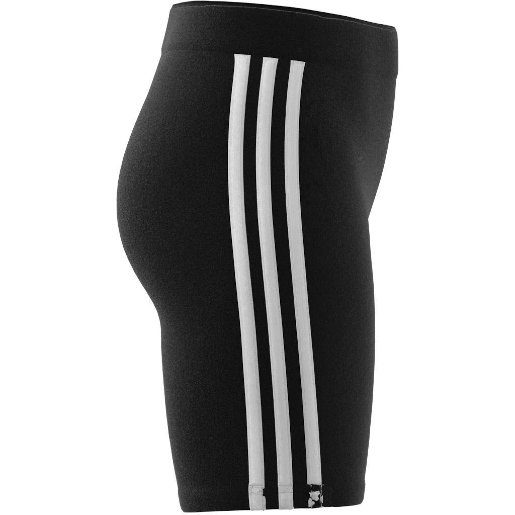 Kids Essentials 3-Stripes Cotton Bike Tights, Black, A901_ONE, large image number 13