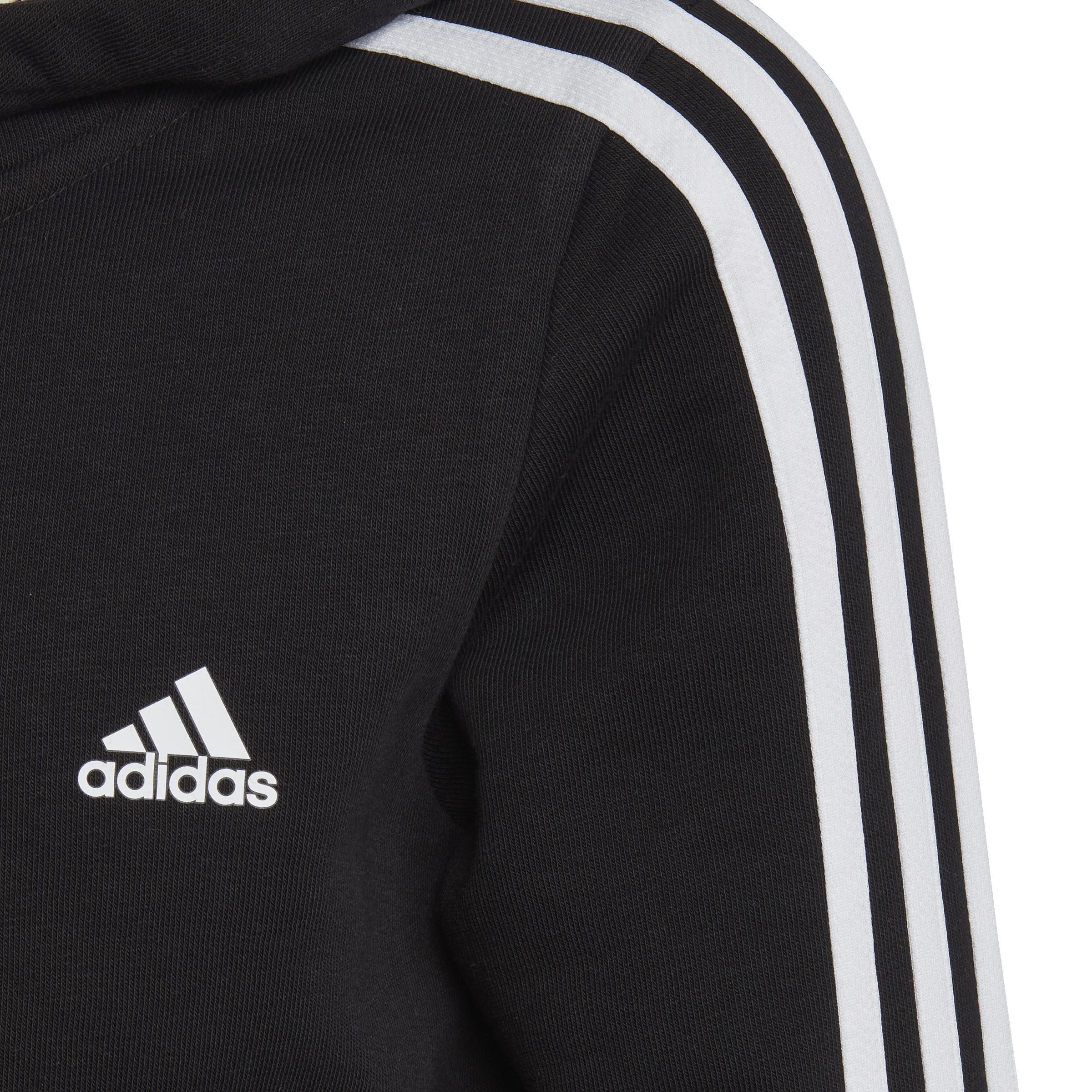 Kids Essentials 3-Stripes Full-Zip Hoodie, Black, , large image number 4