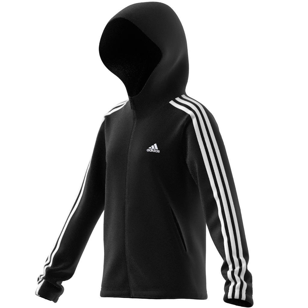 Kids Essentials 3-Stripes Full-Zip Hoodie, Black, , large image number 8