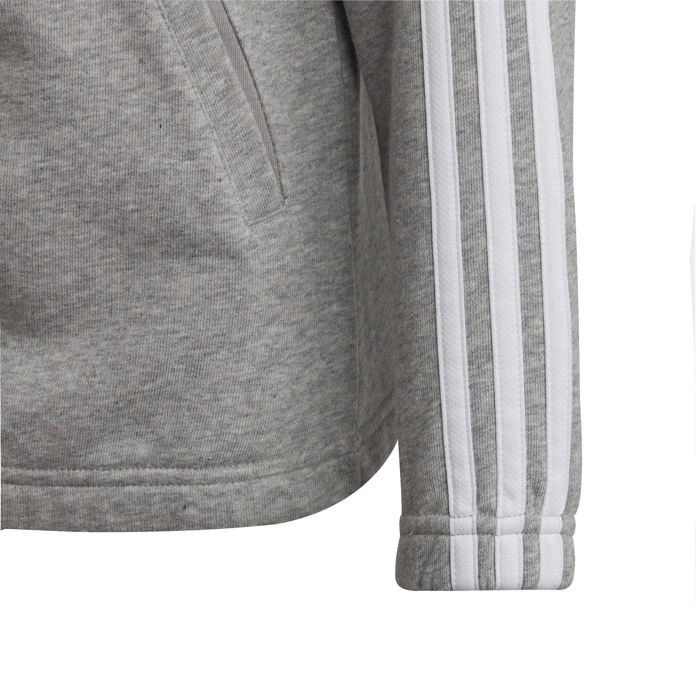 Kids Essentials 3-Stripes Full-Zip Hoodie, Grey, , large image number 5