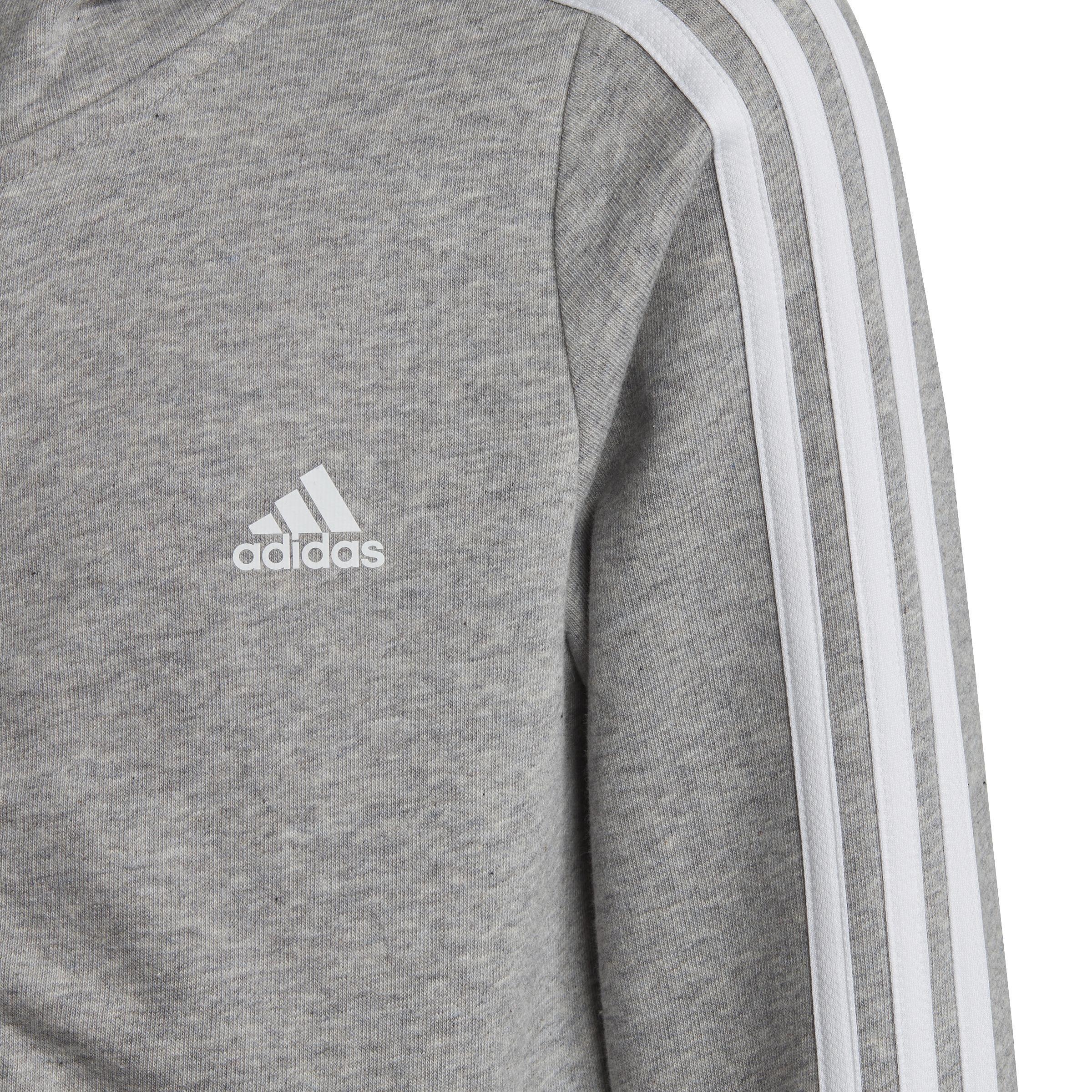 Kids Essentials 3-Stripes Full-Zip Hoodie, Grey, , large image number 6