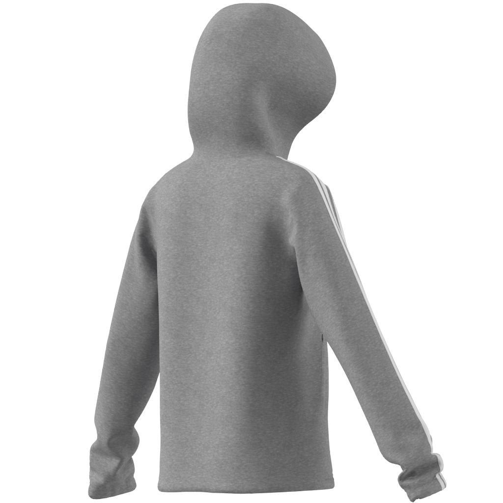 Kids Essentials 3-Stripes Full-Zip Hoodie, Grey, , large image number 10