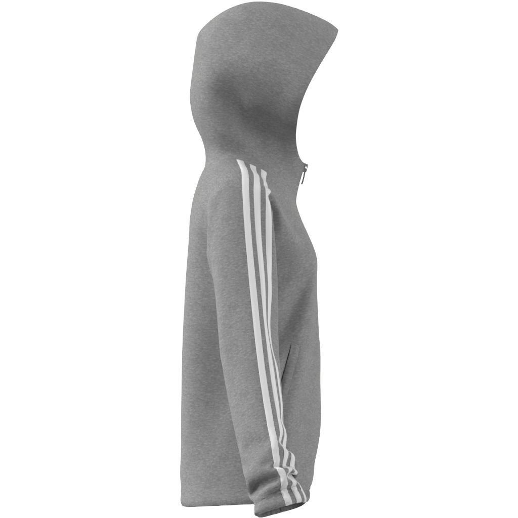 Kids Essentials 3-Stripes Full-Zip Hoodie, Grey, , large image number 13