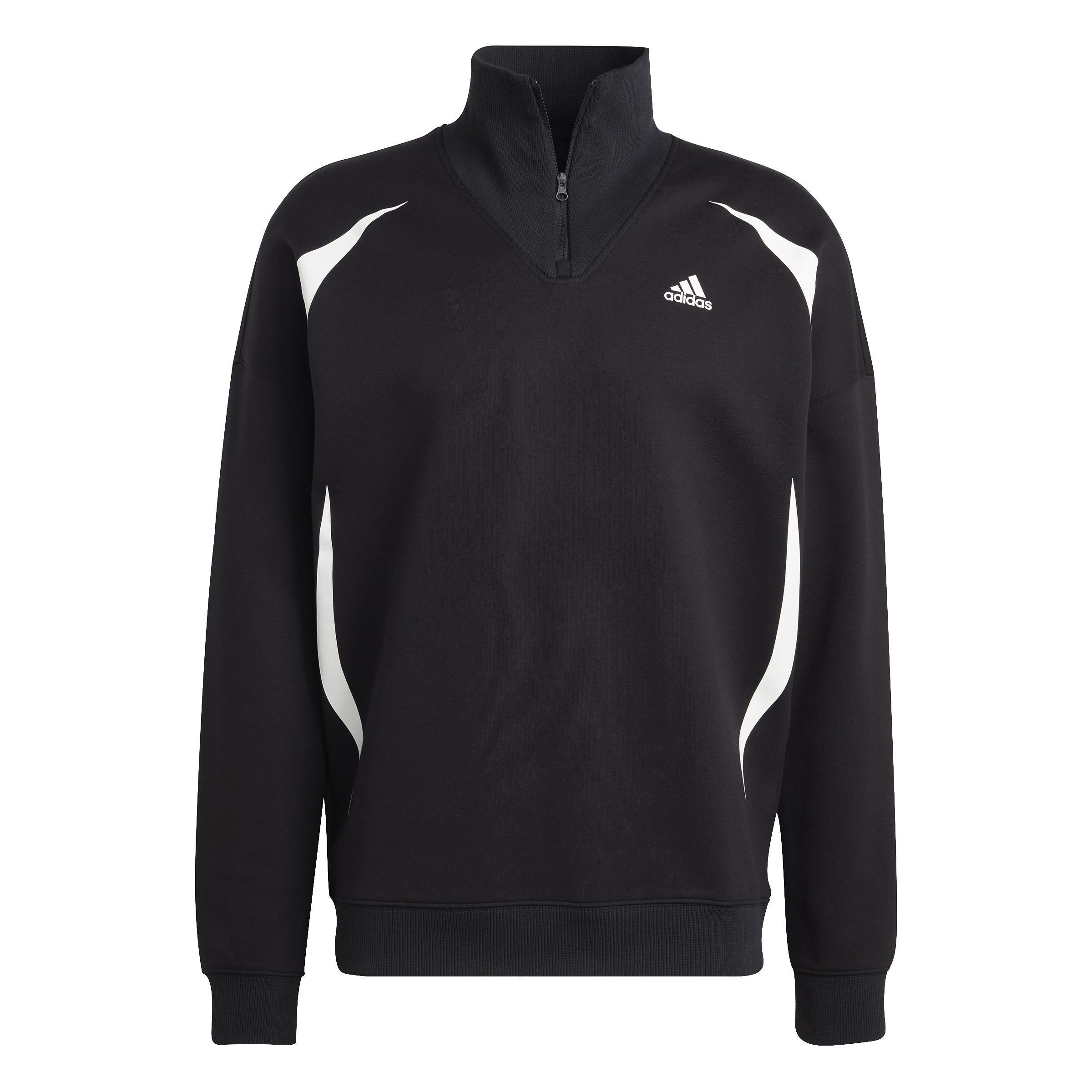 Colorblock Quarter Zip Sweatshirt, Black, A901_ONE, large image number 1